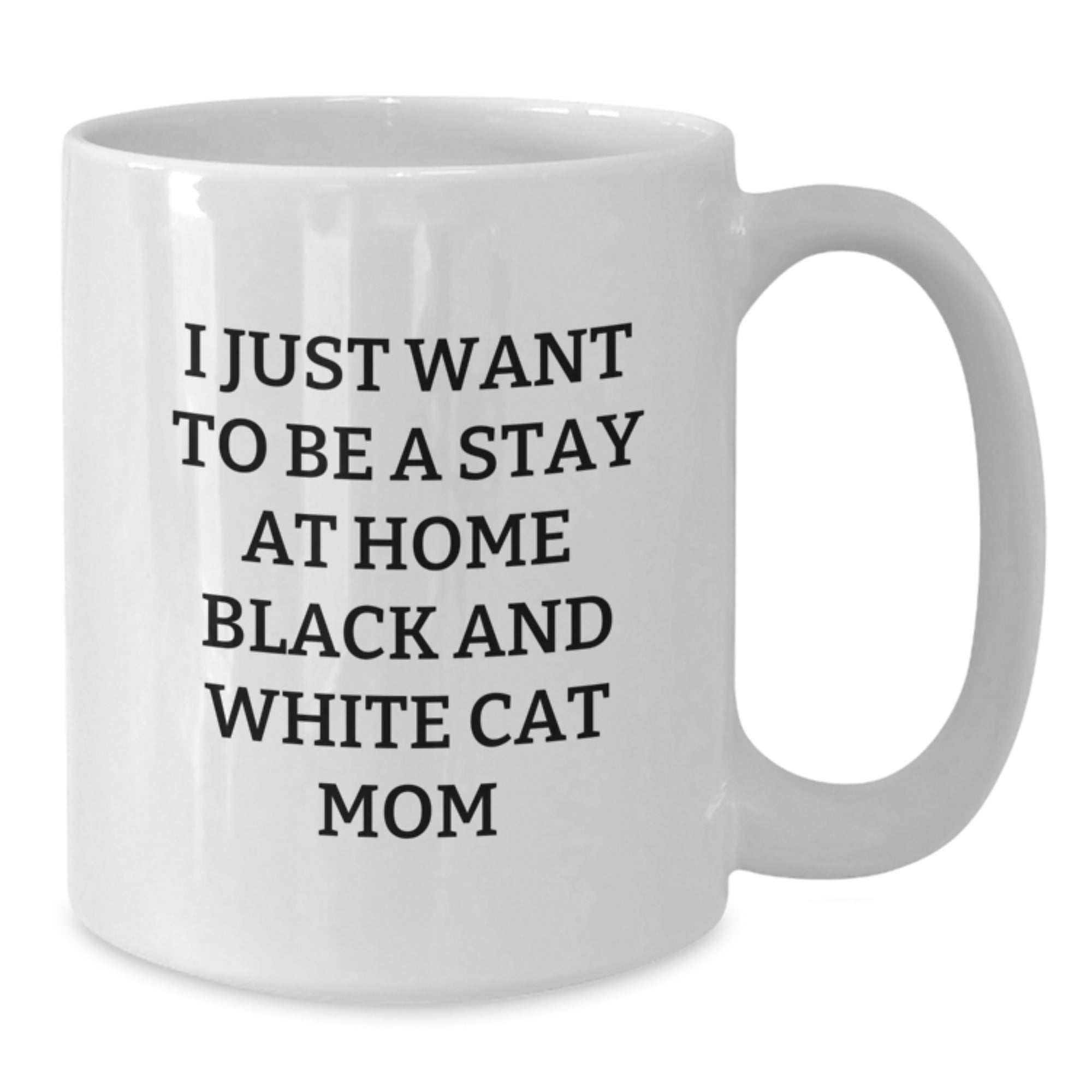 Funny Black and White Cat Mom White Coffee Mug - Perfect Christmas Unique Gifts for Black and White Cat Lovers from Family - Additional