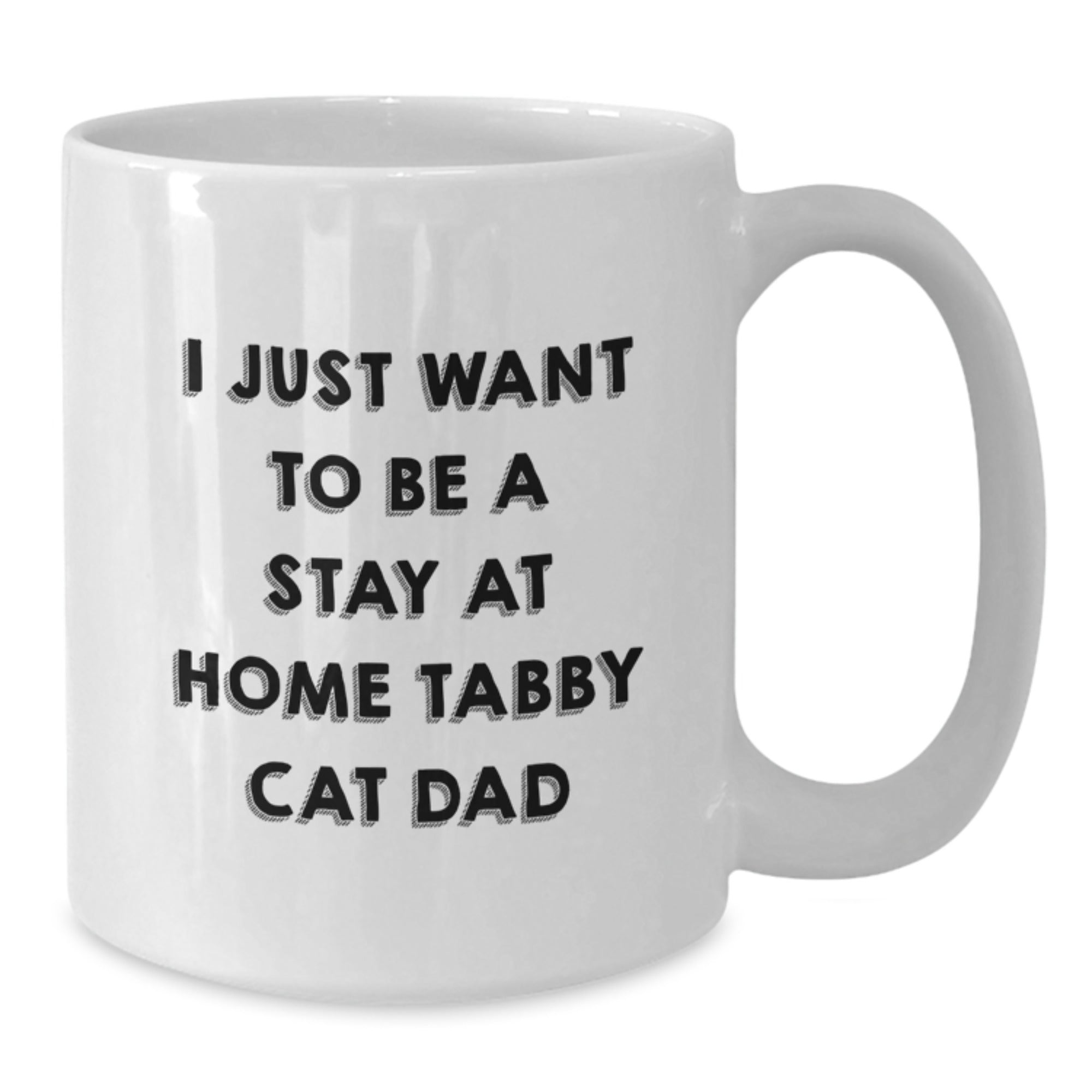 Funny Tabby Cat Gifts for Her, Unique White Coffee Mug by I Just Want To Be A Stay At Home Tabby Cat Dad, Gifts from Mom to Family, Birthday Unique Gifts - Additional