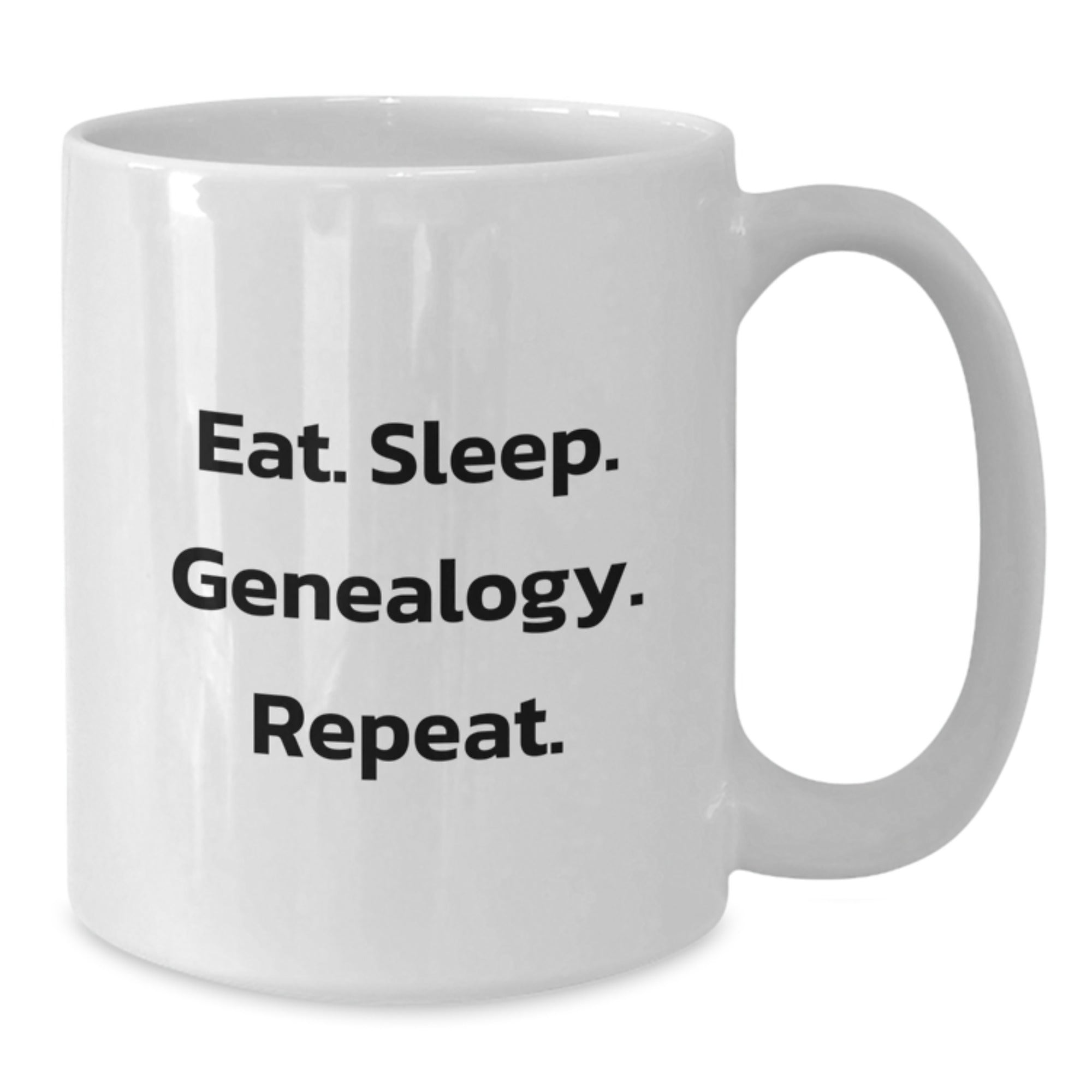 Funny Genealogy Gifts from Friends - Eat. Sleep. Genealogy. Repeat. White Coffee Mug for Genealogy Enthusiasts, Birthday Unique Gifts, Gift Ideas for Women, Men, Family - Additional