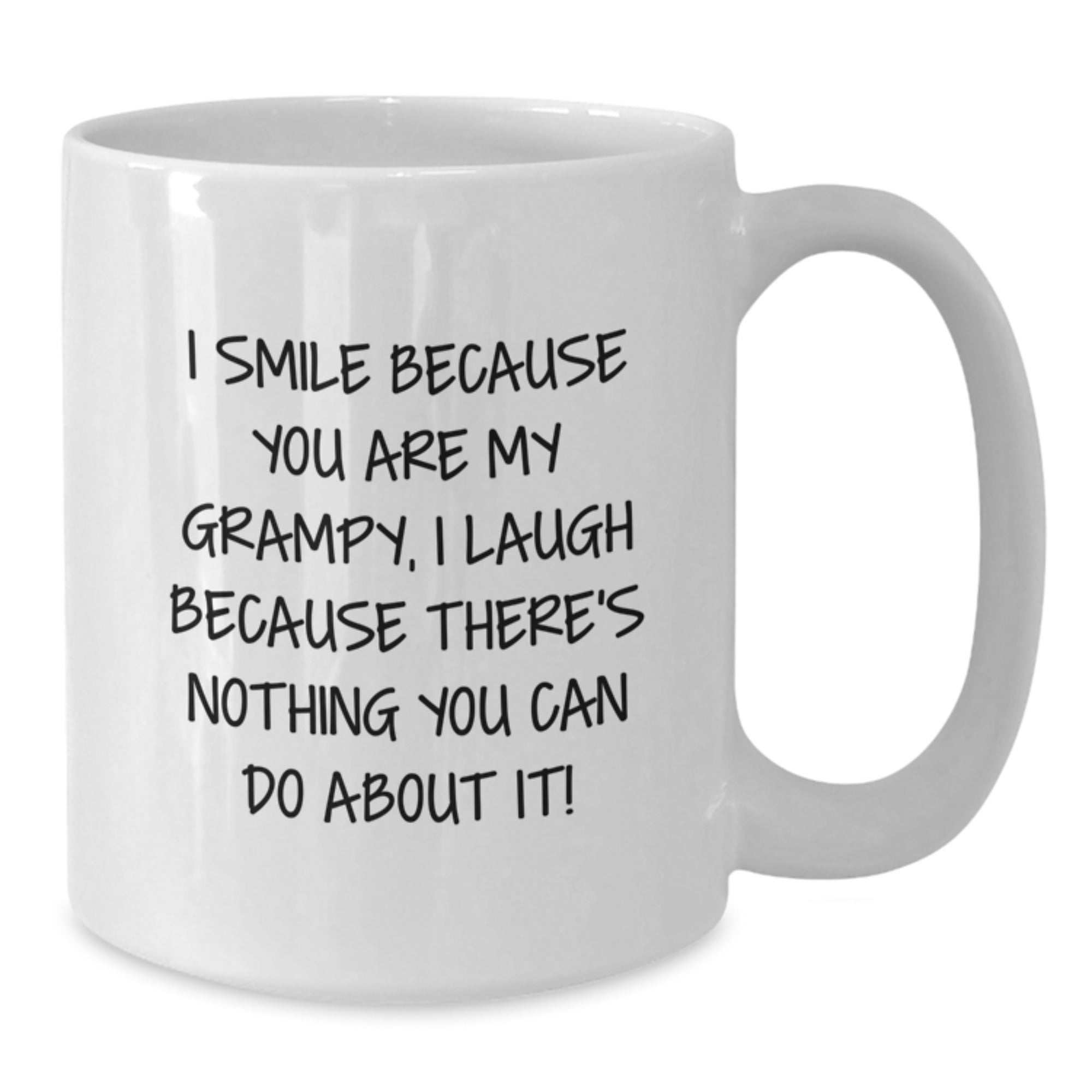 Funny Grampy Mug Gifts for Him, White Coffee Mug, I Smile Because You Are My Grampy, Perfect Christmas Unique Gifts from Men to Family - Additional