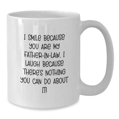 Funny Father-in-law White Coffee Mugs for Men, Gifts from Family for Father-in-law, Christmas Unique Gifts - Additional