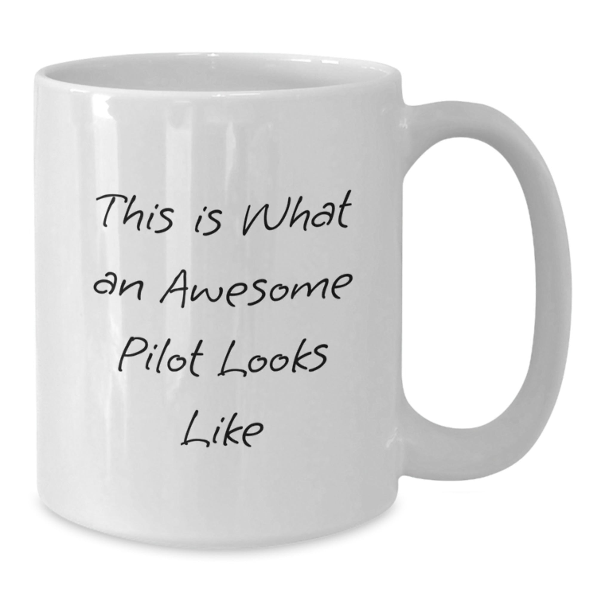 Funny Pilot Gifts for Men - 'This Is What An Awesome Pilot Looks Like' White Coffee Mug from Friends, Perfect for Graduation - Additional