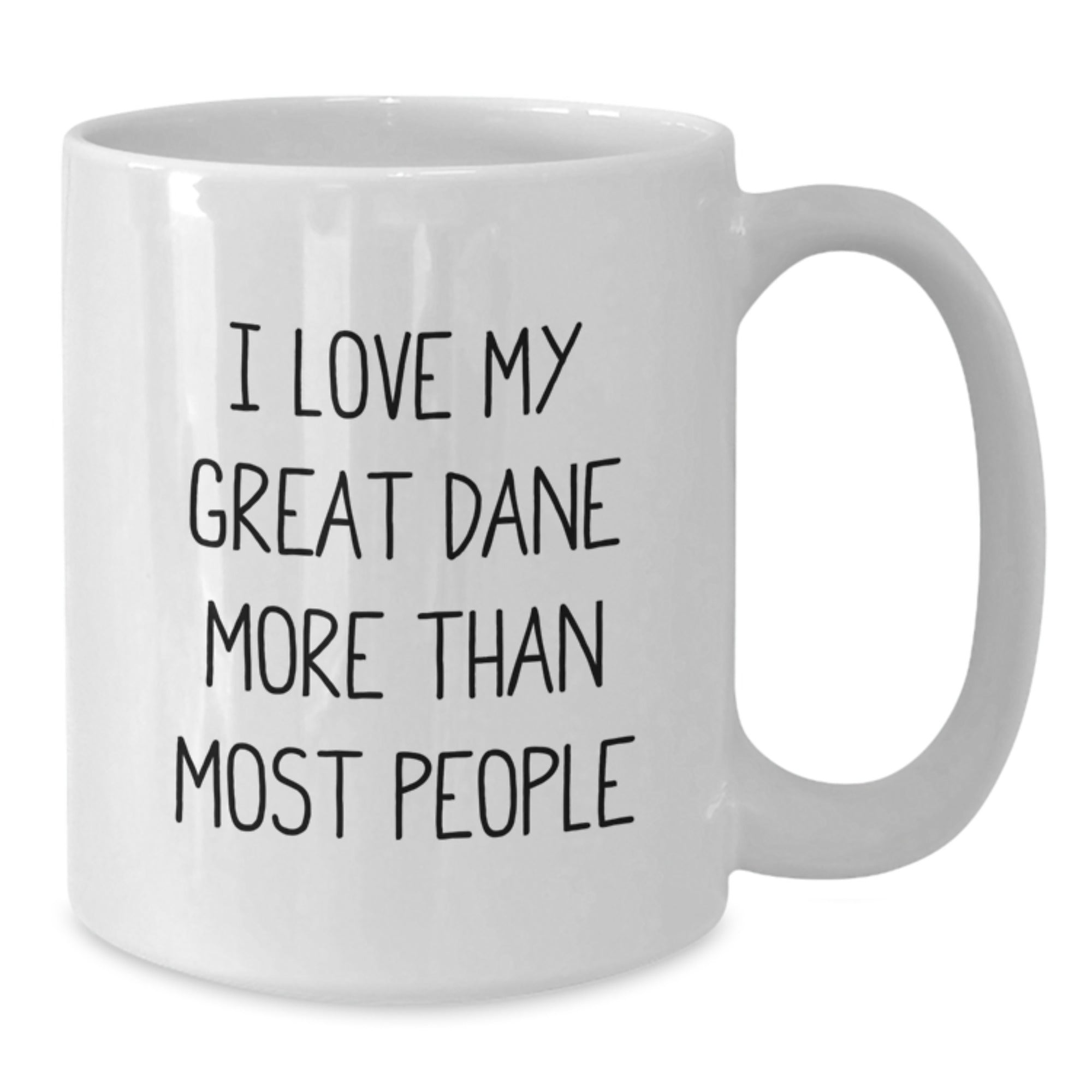 Funny Great Dane Dog Mom Gifts from Friends Valentine's Unique White Coffee Mugs I Love My Great Dane More Than Most People - Additional