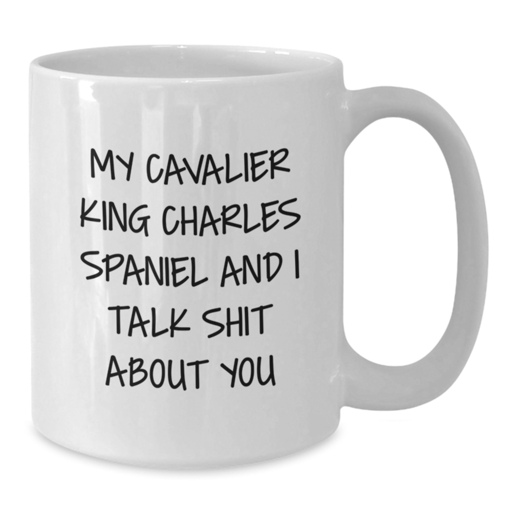 Funny Cavalier King Charles Spaniel Dog Gifts from Friends to Family - White Coffee Mug, My Cavalier King Charles Spaniel And I Talk Shit About You Quote, Birthday Unique Gifts - Additional
