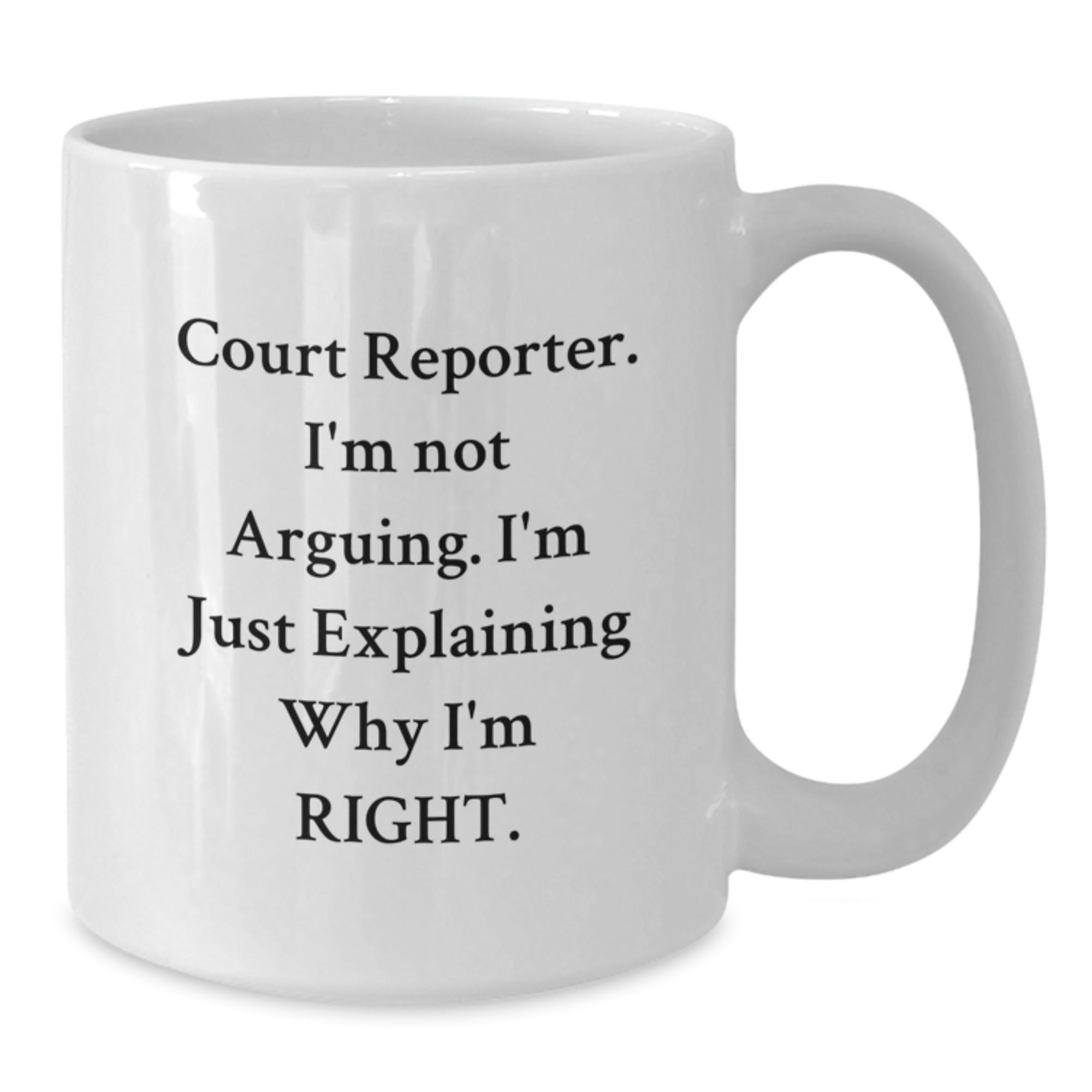 Court Reporter White Coffee Mug Gift from Friends and Family Christmas Unique Mugs Funny Quote - Additional