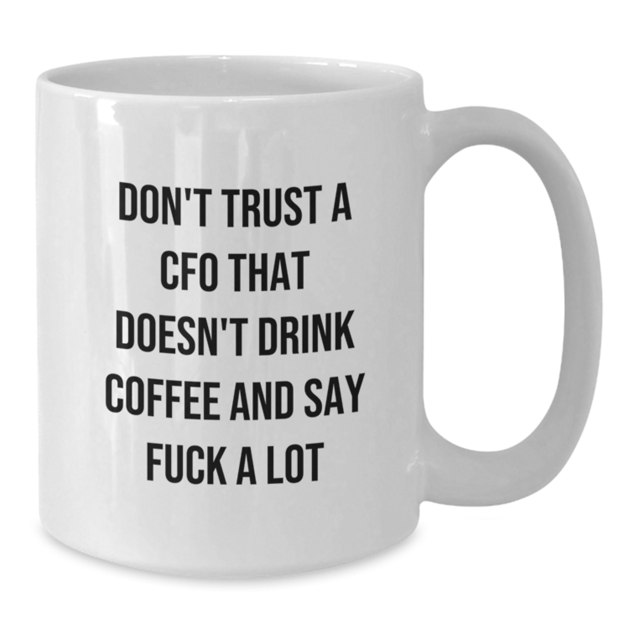 Funny CFO Gifts from Friends, White Coffee Mugs for Men, Unique Christmas Memorable Presents with 'Don't Trust CFO That Doesn't Drink Coffee And Say F--k A Lot' Quote - Additional