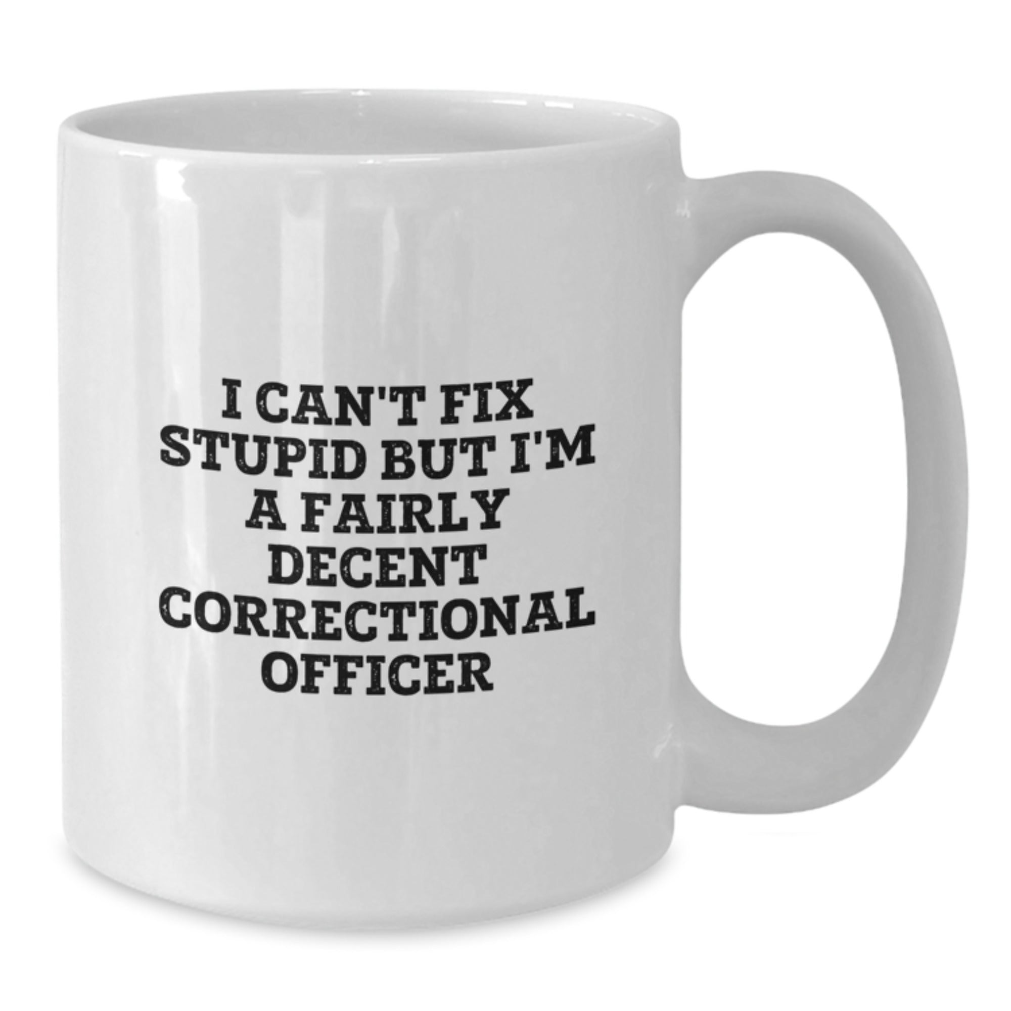 Funny Correctional Officer Gifts from Friends - I Can't Fix Stupid But I'm A Fairly Decent Correctional Officer Christmas Unique Mugs for Correctional Officer Men - Additional