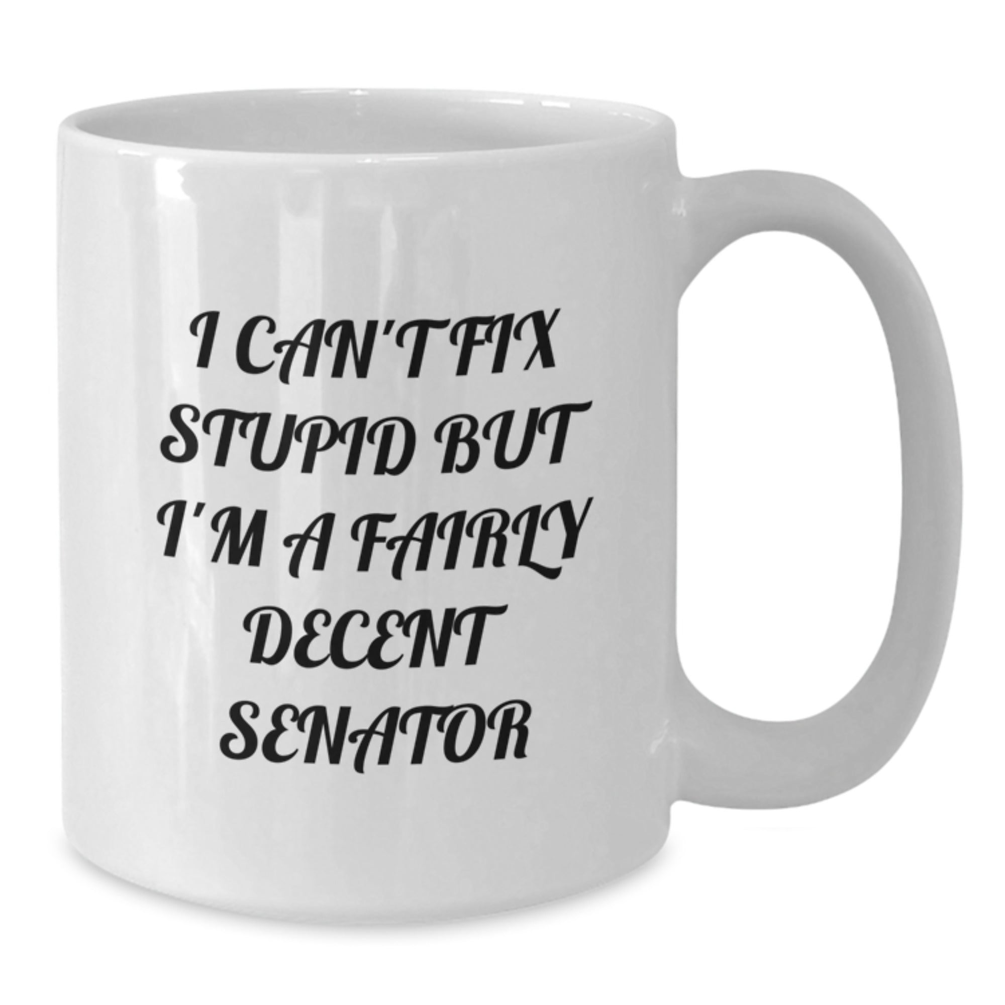 Funny Senator White Coffee Mugs Gifts for Senator Men Friends Family, Unique Christmas Unique Gifts from Friends and Family, I'm A Fairly Decent Senator White Coffee Mug - Additional