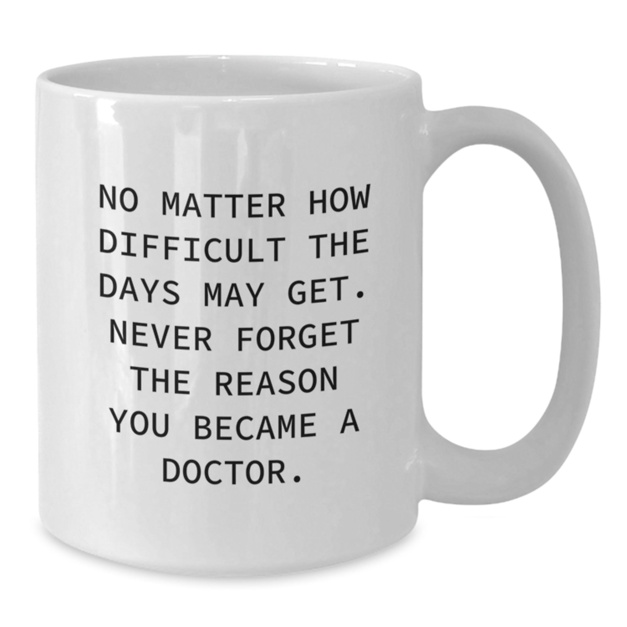 Inspiring Doctor Gifts from Family - White Coffee Mug for Graduation - 'No Matter How Difficult The Days May Get.' - Additional