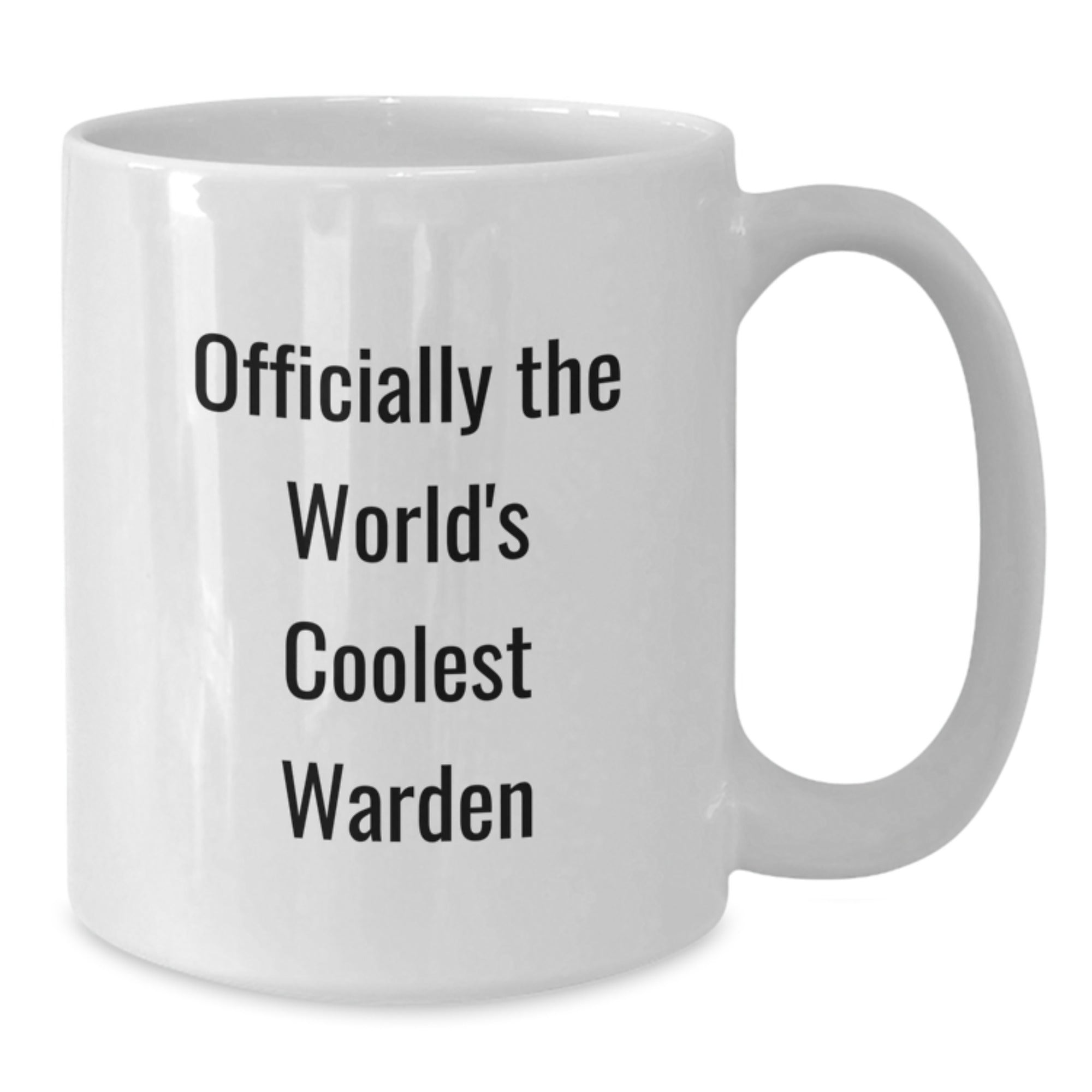 Funny Warden Gifts for Men, Unique White Coffee Mug from Friends, Officially The World's Coolest Warden Quote - Additional