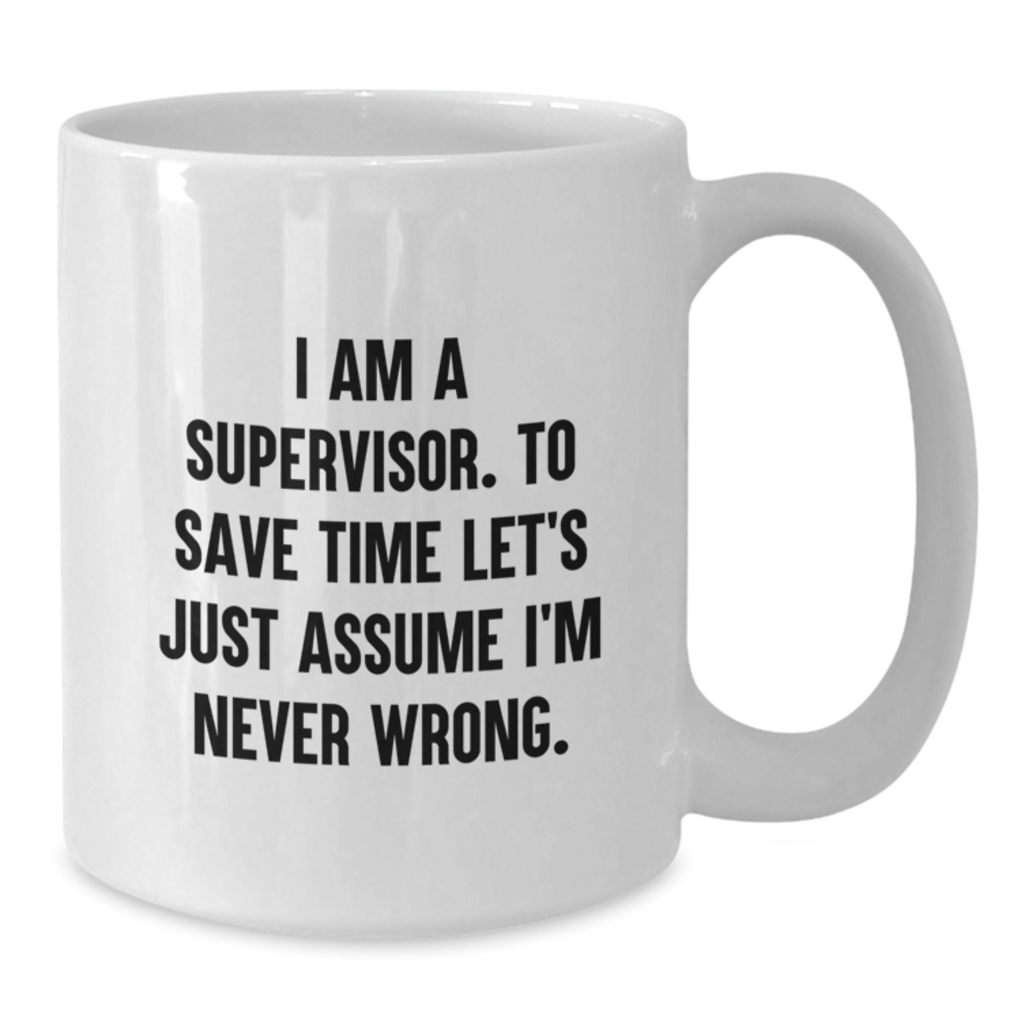 Funny Supervisor Gifts from Friends for Christmas Unique White Coffee Mugs - 'I'm Never Wrong' White Ceramic Mug - Additional