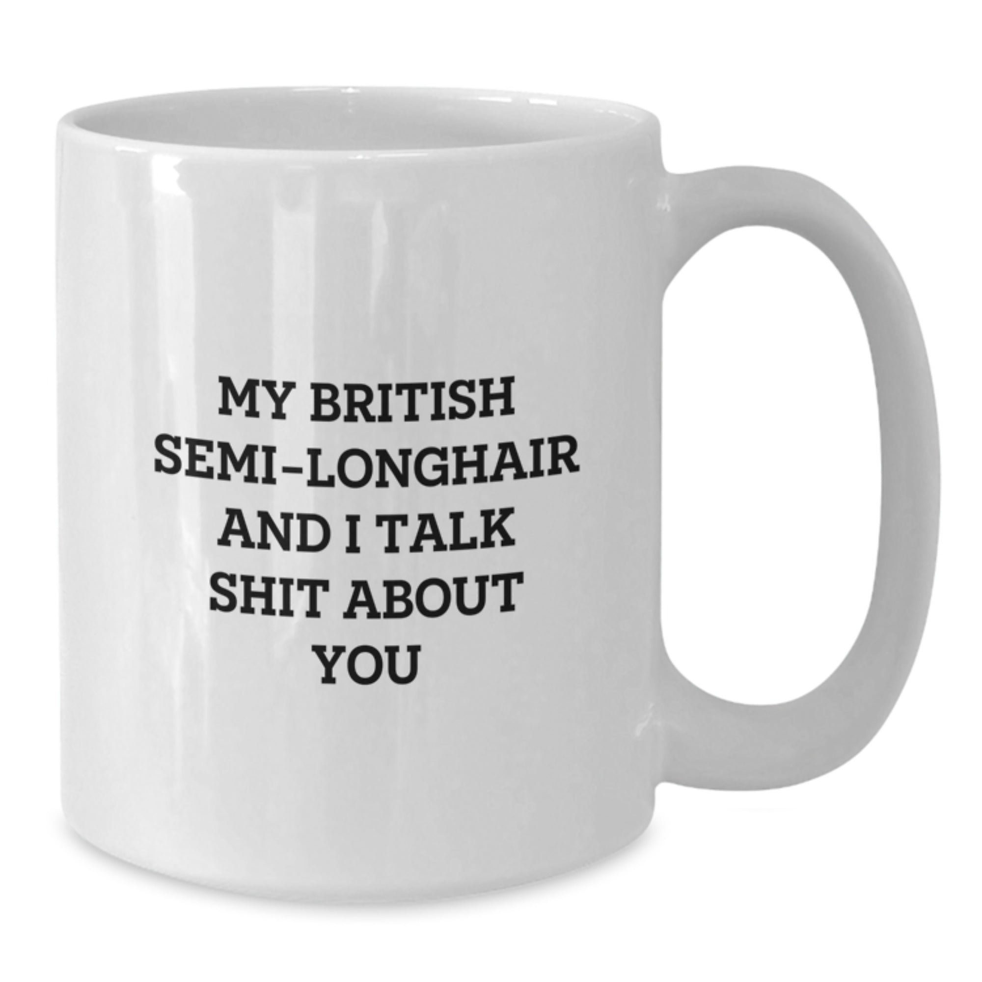 British Semi-Longhair Cat White Coffee Mug, Funny Quote for Cat Lovers, Valentine's Unique Gifts from Men to Women, Friends, or Coworkers - Additional