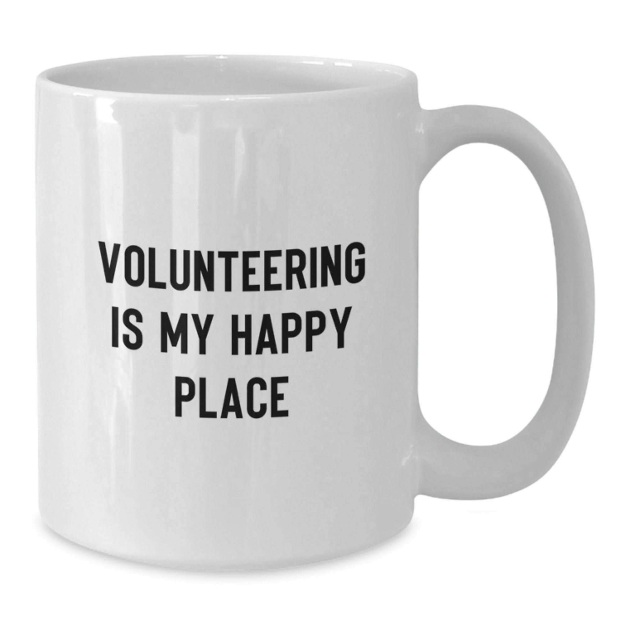 Volunteering Is My Happy Place Funny Quote White Coffee Mug Gifts from Friends to Volunteer Group Members Birthday Unique Presents - Additional