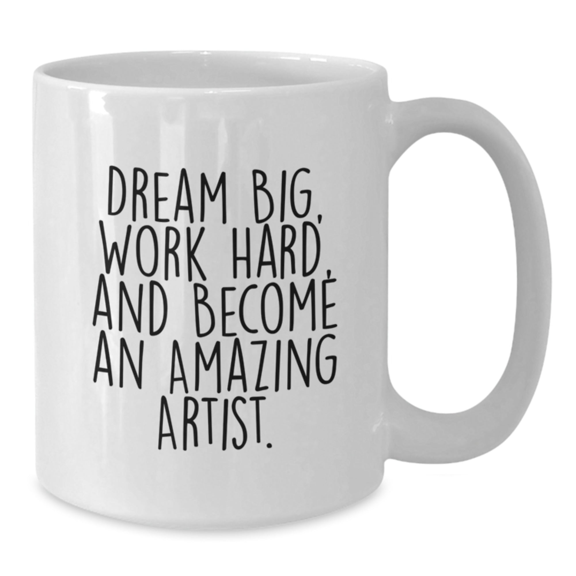Artist Gifts for Him Funny White Coffee Mugs Dream Big Work Hard Quote, Gifts from Friends for Artist Men, Christmas Unique Presents - Additional