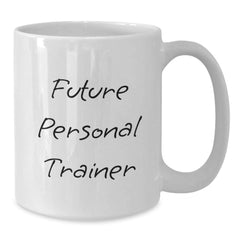 Funny Future Personal Trainer Gift for Men Christmas Unique White Coffee Mug with Inspirational Quote 'May Your Brew be Stronger than Your Workout' - Additional