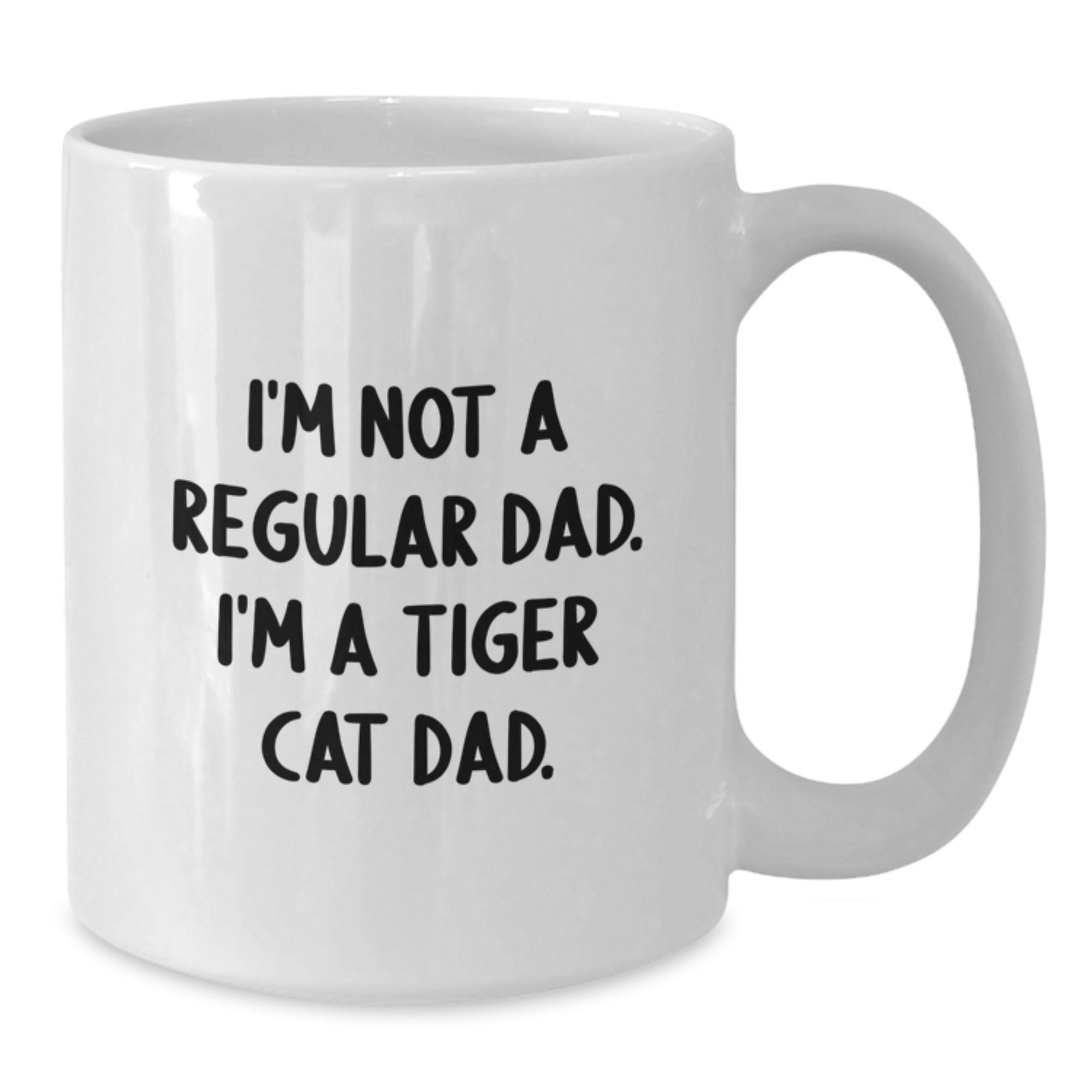 Tiger Cat Dad Funny White Coffee Mug Gifts from Friends to Family Birthday Unique Presents - Additional