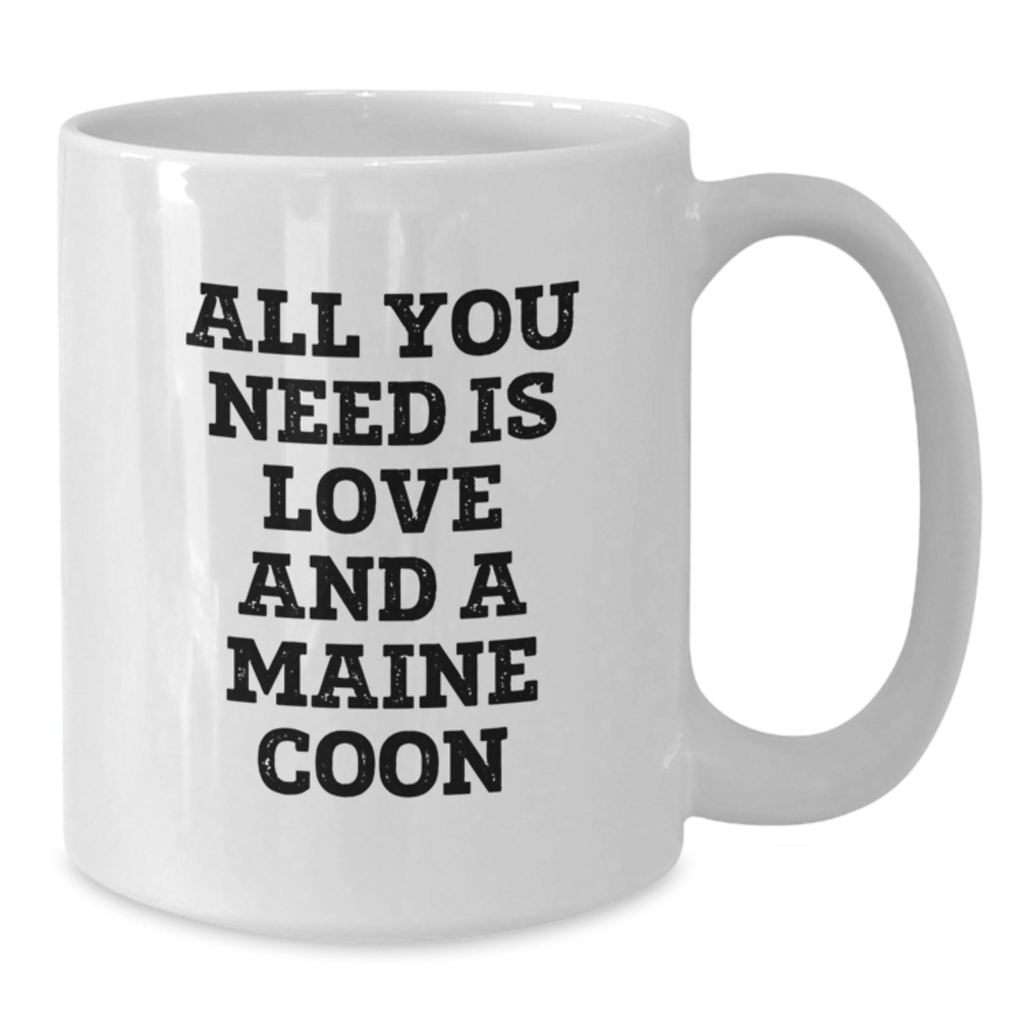 Funny Maine Coon Cat Gifts from Friends to Maine Coon Cat Lovers, White Coffee Mug, All You Need Is Love And A Maine Coon - Additional