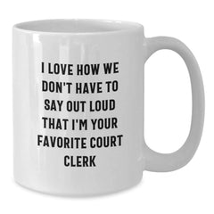 Funny Court Clerk Gifts for Men, White Coffee Mug from Coworkers, Christmas Unique Presents for Court Clerks - Additional