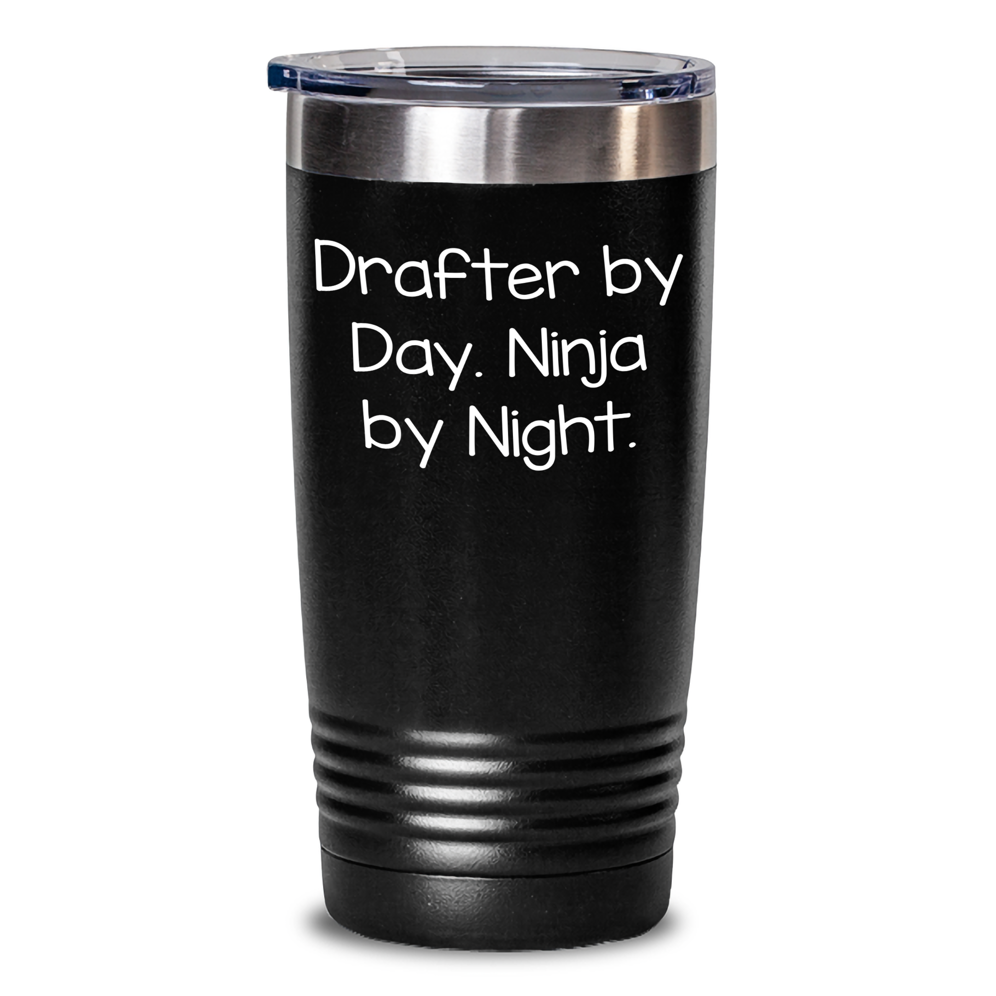 Drafter Gifts by Day, Ninja by Night Funny Tumbler for Graduation, Stainless Steel, 20oz or 30oz Capacity, Gift from Friends for Drafter - Main