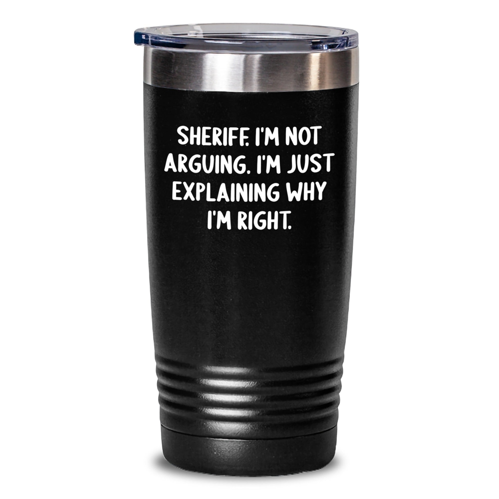 Funny Sheriff Gifts, Gifts from Men, Women, Friends, Coworkers, Family for Sheriff, Sheriff Tumbler, 20oz or 30oz Capacity, Vacuum-Insulated, Stainless Steel, Powder Coating, Christmas Unique Gifts - Main