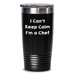 Chef Gifts from Friends, 'I Can't Keep Calm I'm A Chef' Funny Tumbler, Birthday Unique Gifts for Chef Men, Stainless Steel Vacuum Insulated Tumbler with Lid, Perfect for Chef Women, Coworkers, Family - Main