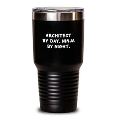 Architect Gifts from Friends, Unique Graduation Tumbler Architect By Day. Ninja By Night., Stainless Steel Tumbler for Architects - Main