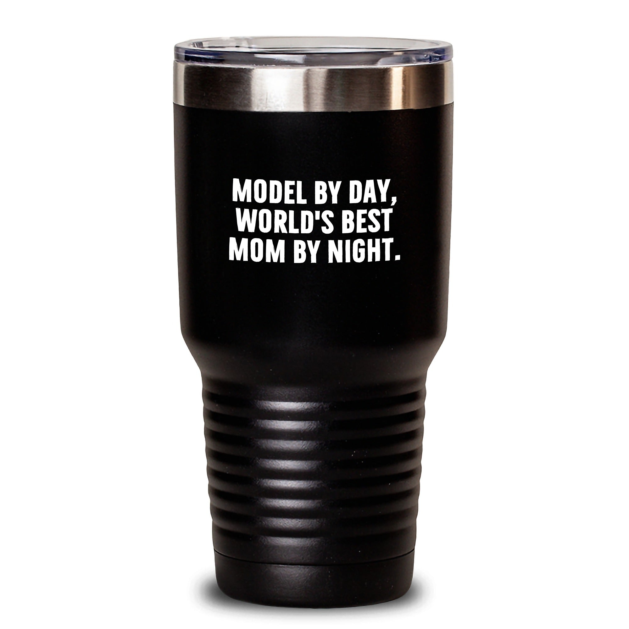Funny Model Gifts from Friends for Model, Birthday Unique Gifts, Model Tumbler with 'Model By Day, World's Best Mom By Night.' Quote, 20oz or 30oz Capacity - Main
