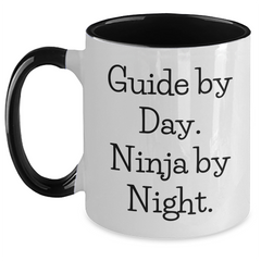 Guide Gifts from Men - Funny Two Tone Coffee Mug, Black and White, Red and White, Navy and White, Pink and White Options - Perfect for Guide Enthusiasts, Father's Day Unique Gifts - Main