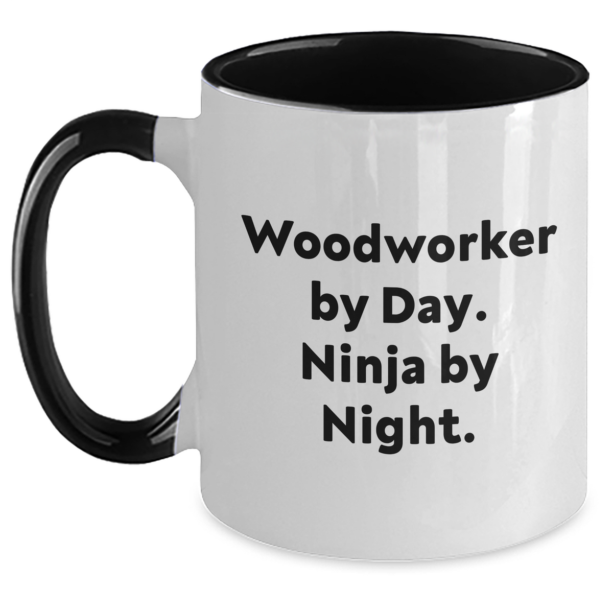 Funny Woodworker Gifts from Men to Woodworkers By Day. Ninja By Night. Two Tone Coffee Mug for Father's Day - Main