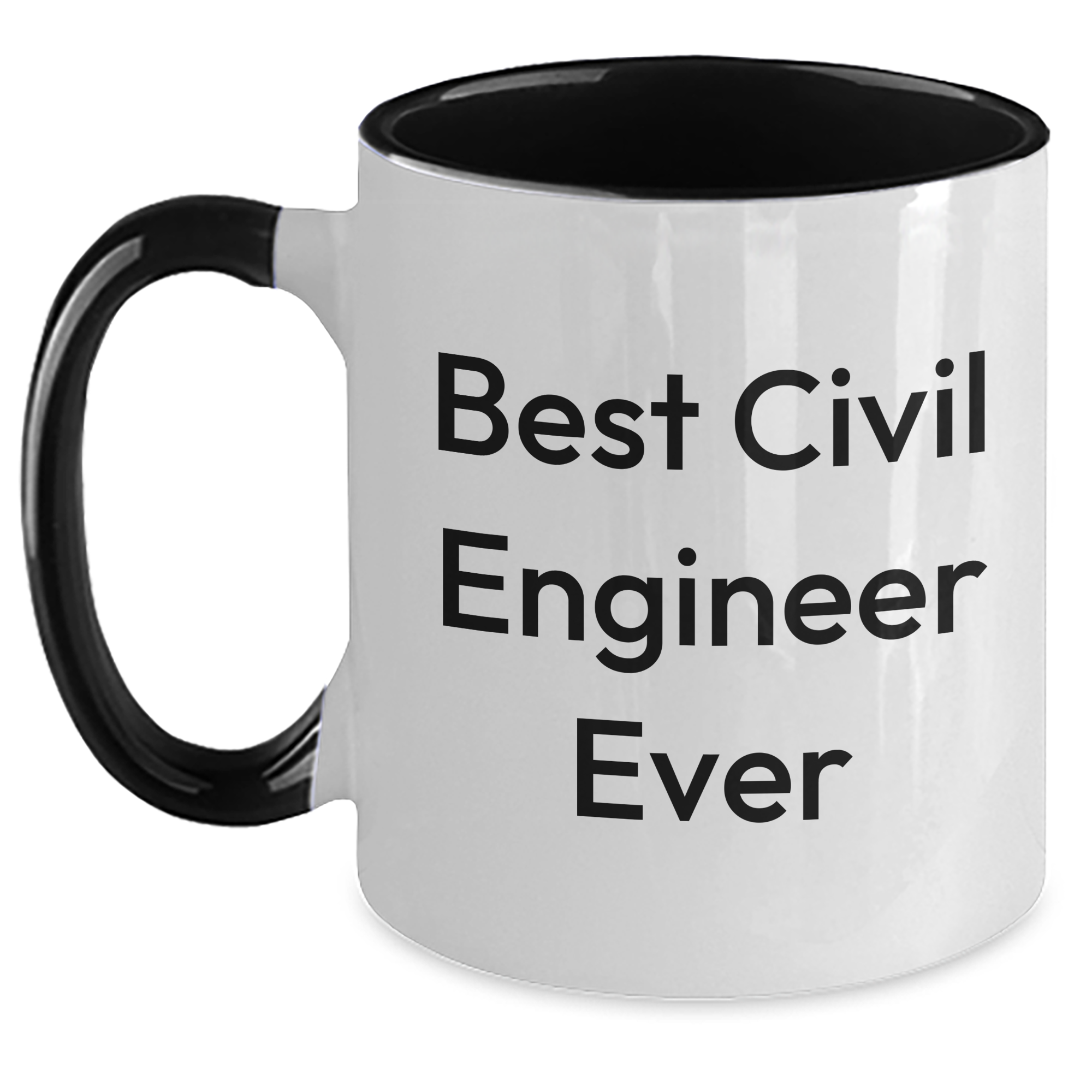 Funny Civil Engineer Gifts from Friends and Family - Best Civil Engineer Ever Two Tone Coffee Mug with Graduation Quote, 11oz Ceramic Mug - Main