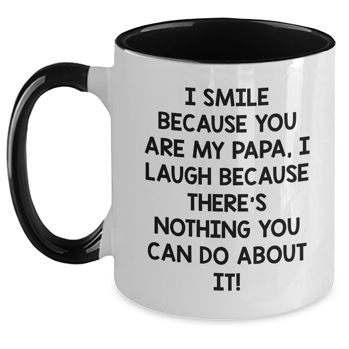 Funny Papa Gifts from Family - I Smile Because You Are My Papa, Two Tone Coffee Mug for Graduation - Main