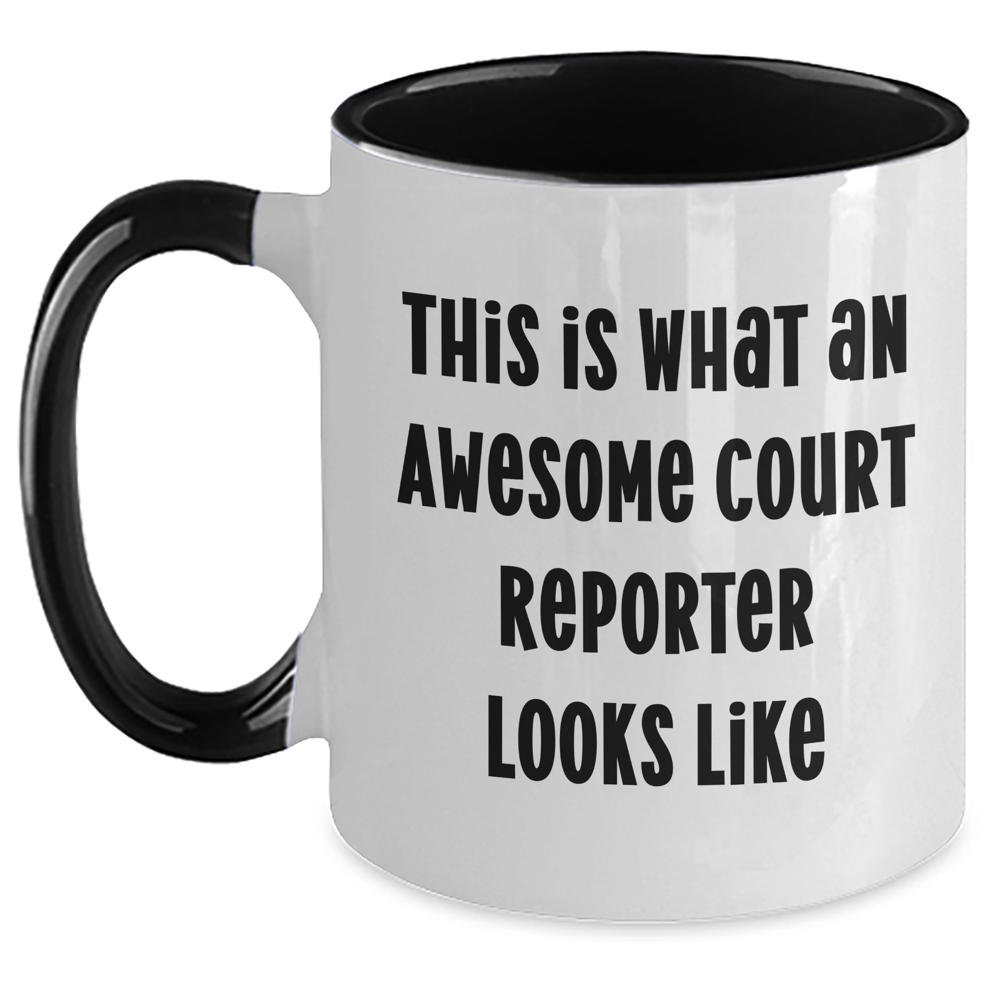 Funny Court Reporter Gifts, 'This Is What An Awesome Court Reporter Looks Like' Two Tone Coffee Mug, Gifts from Friends to Court Reporter, Unique Father's Day Unique Gifts - Main