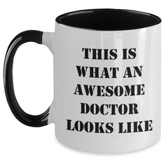 Funny Doctor Gifts - This Is What An Awesome Doctor Looks Like Two Tone Coffee Mug for Men, Women, Family, and Friends - Father's Day Unique Gifts from Family, Coworkers, and Friends - Main