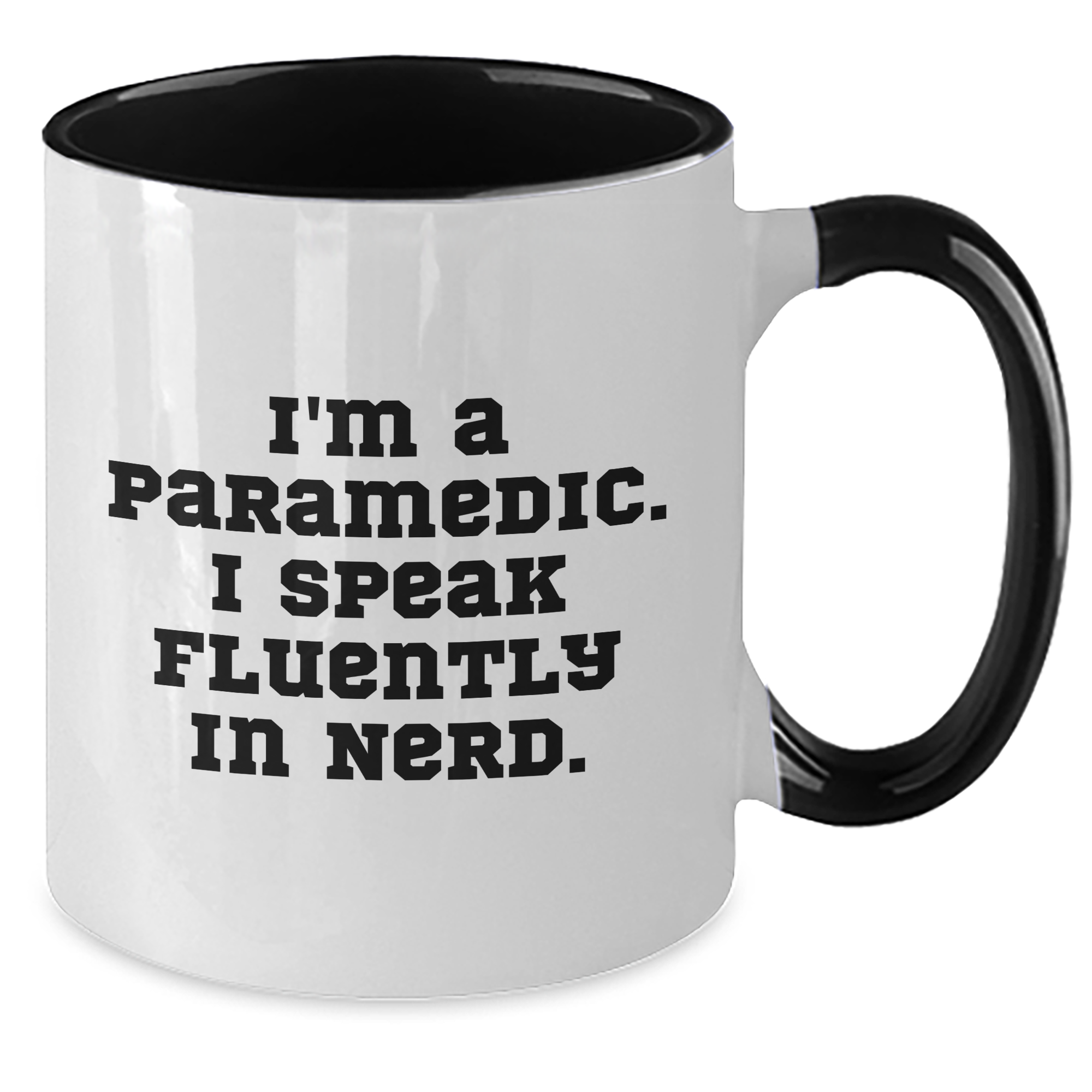 Rescue Worker Humor Gifts from Friends for Dad's Unique Two Tone Coffee Mug | 'I'm A Rescue Worker. I Speak Fluently In genius.' Quote - Additional
