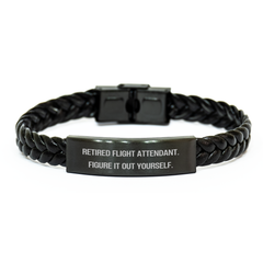 Flight Attendant Gifts, Funny Quote Interlaced Leather Bracelet, Gifts from Friends, Gifts for Her, Unique Graduation Accessories - Image 1
