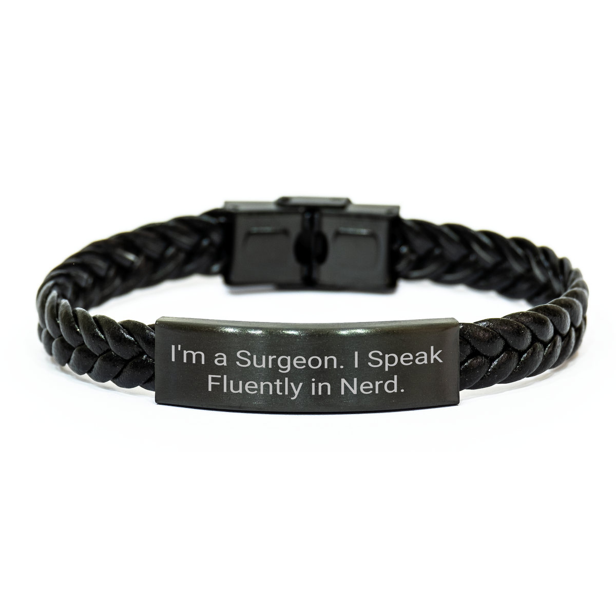 Unique Surgeon Gifts, Funny Quote Interlaced Leather Bracelet, Gifts from Men, for Surgeon Father's Day Unique Gifts - Image 1