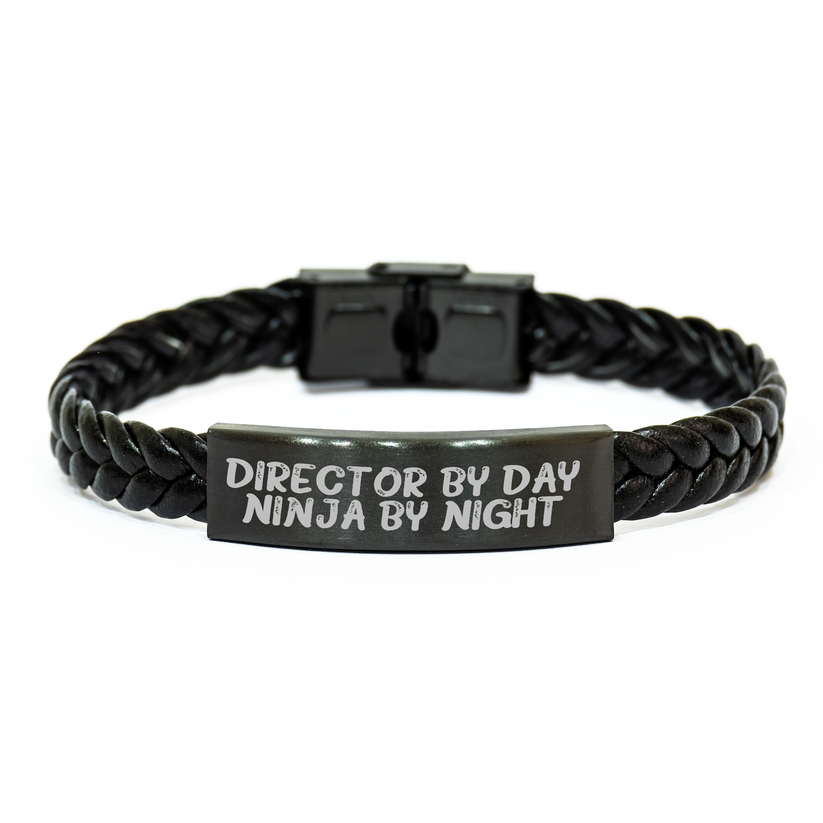 Funny Director Gifts Interlaced Leather Bracelet, Director By Day. Ninja By Night., Father's Day Unique Gifts for Men from Family - Image 1
