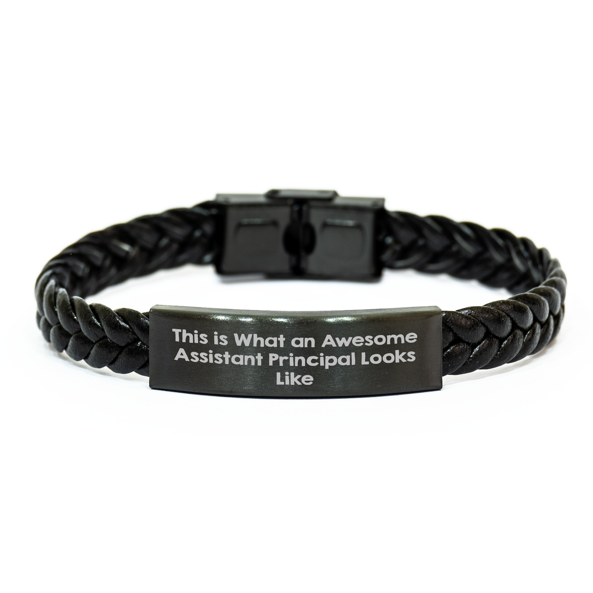 Awesome Assistant Principal Gifts for Men, Interlaced Leather Bracelet with Quote 'This Is What An Awesome Assistant Principal Looks Like', Unique Father's Day Unique Gifts from Family - Image 1