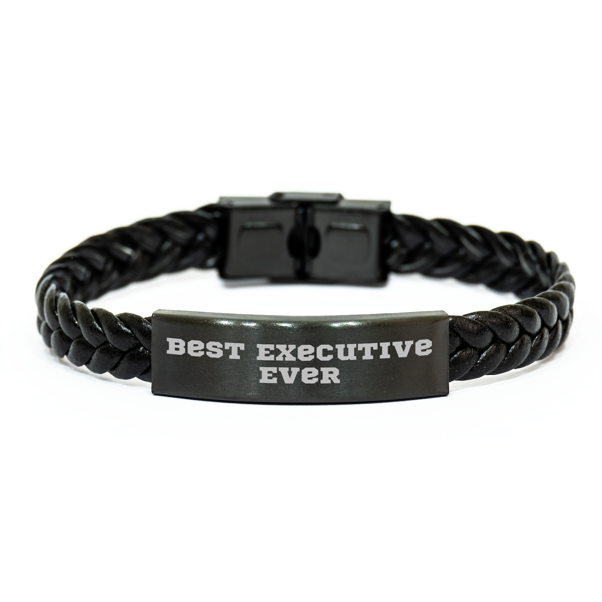 Inspirational Executive Gifts for Best Ever, Interlaced Leather Bracelet for Men, Graduation Unique Gifts from Friends - Image 1