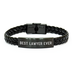Funny Lawyer Gifts from Friends - Best Lawyer Ever Interlaced Leather Bracelet for Men Women Graduation - Image 1