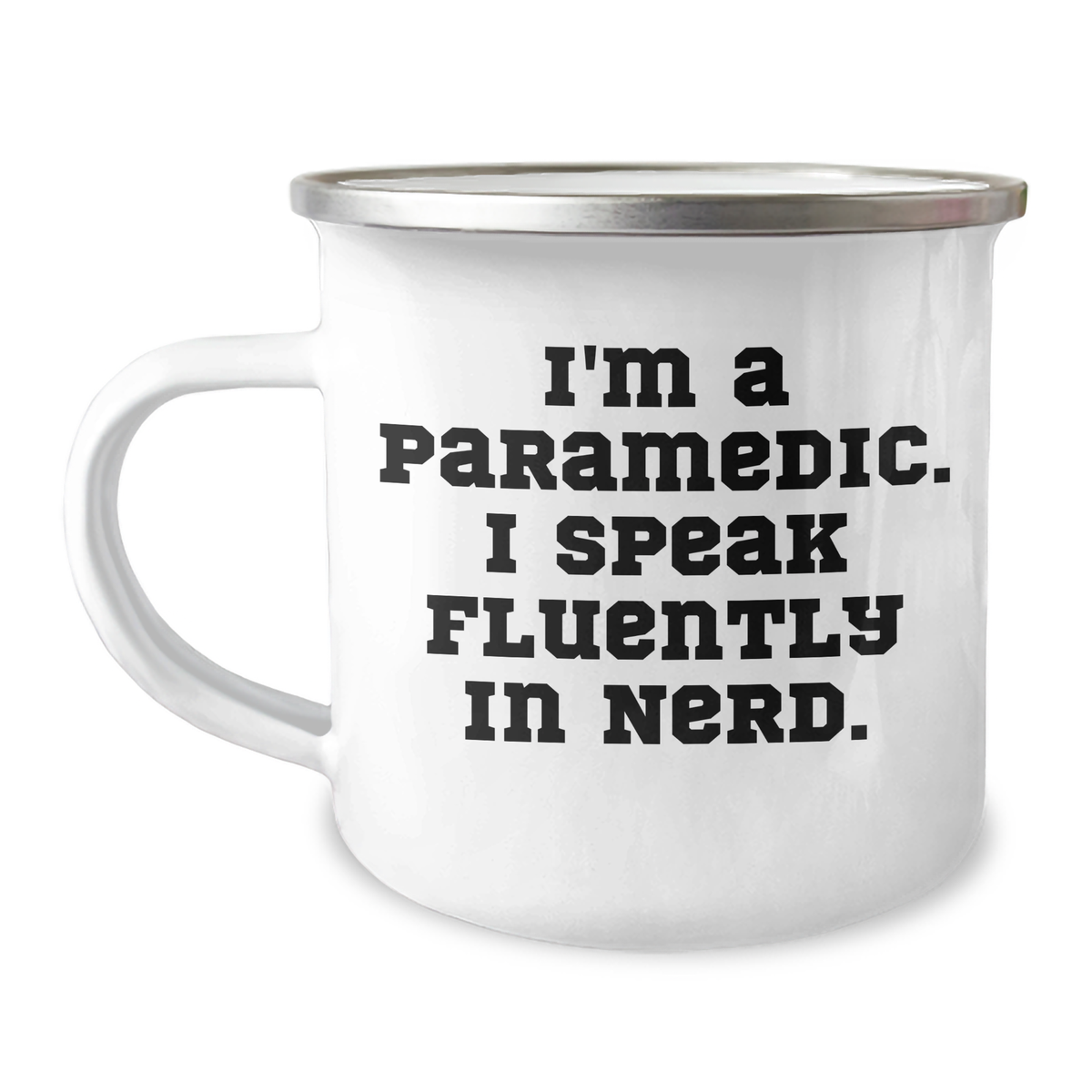 Rescue Worker Humor Gifts from Friends - 'I'm A Rescue Worker. I Speak Fluently In genius.' Funny Camping Mug for Rescue Worker Dad on Father's Day - Image 1