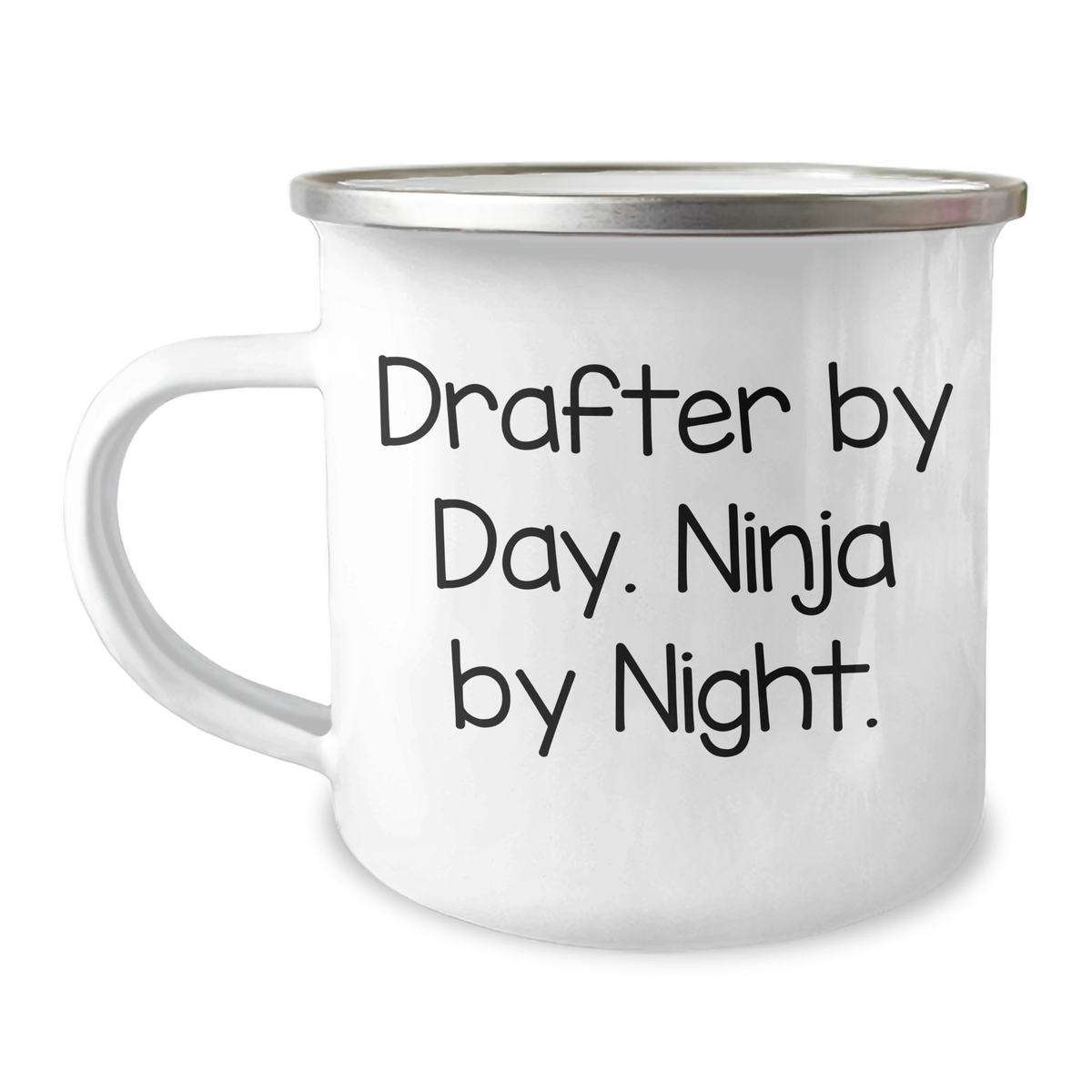 Drafter Gifts for Men, Funny Camping Mug for Graduation, 'Drafter By Day. Ninja By Night.' Motivational Quote - Image 1