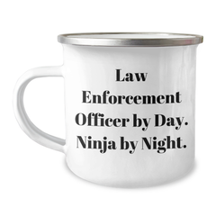 Law Enforcement Officer Gifts, Funny Quote, Camping Mug, Graduation Unique Gifts from Men for Law Enforcement Officer - Image 1