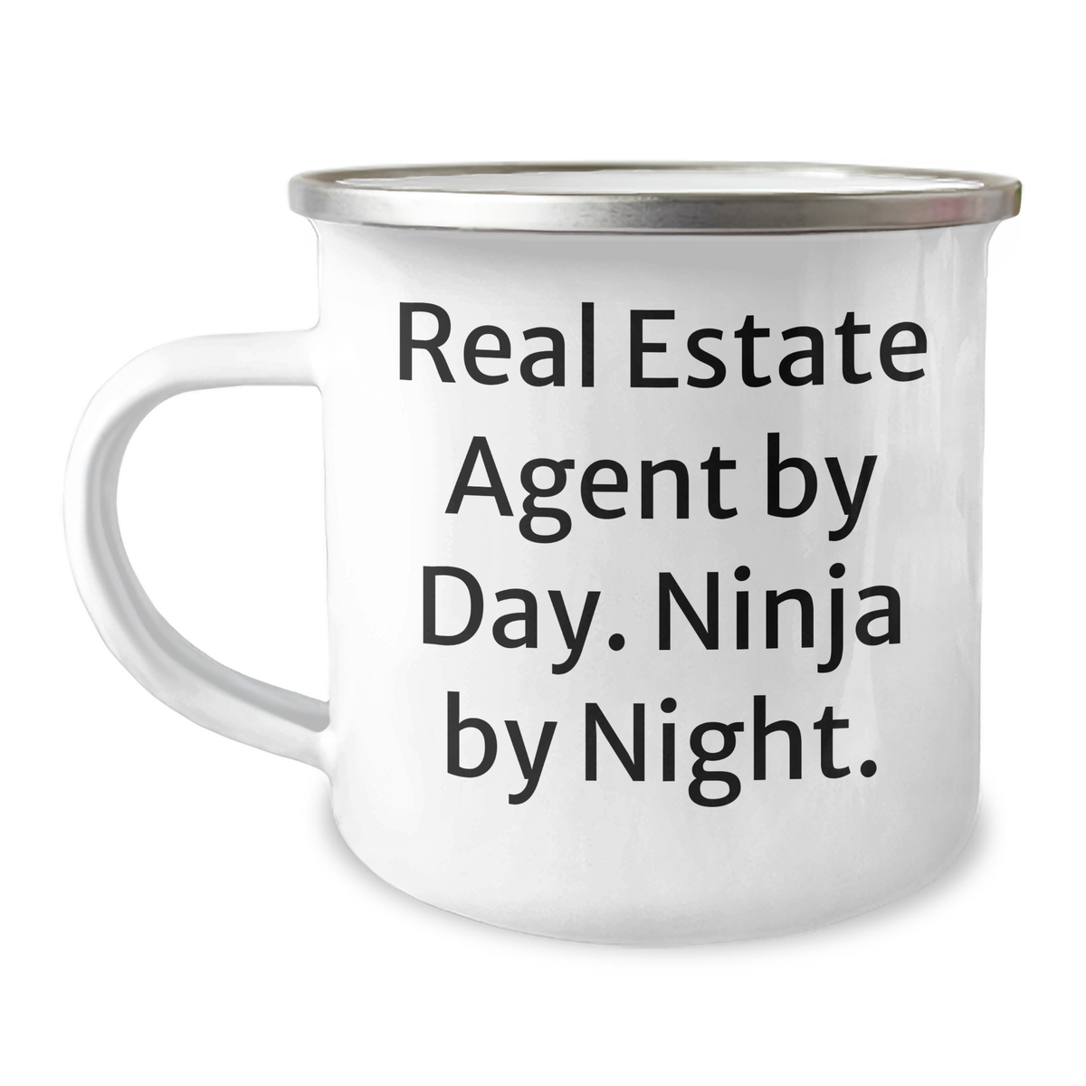 Real Estate Agent Ninja Mugs for Father's Day Unique Gifts from Men to Real Estate Agent Friends - Camping Mug with Inspirational Quote Real Estate Agent By Day. Ninja By Night. - Image 1