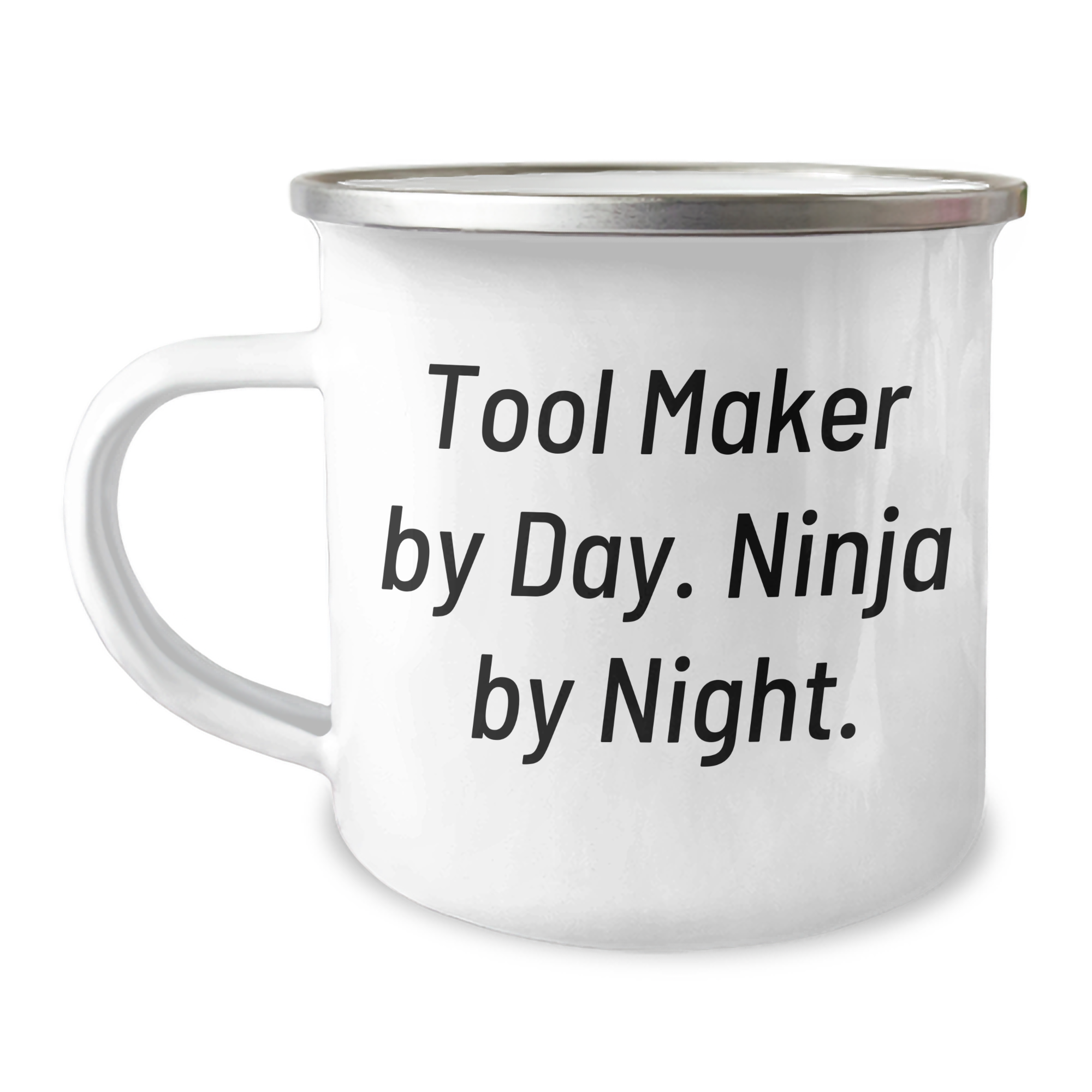 Tool Maker Gifts from Friends, Unique Graduation Presents for Tool Maker, Camping Mug, 'Tool Maker By Day. Ninja By Night.' Funny Quote - Image 1