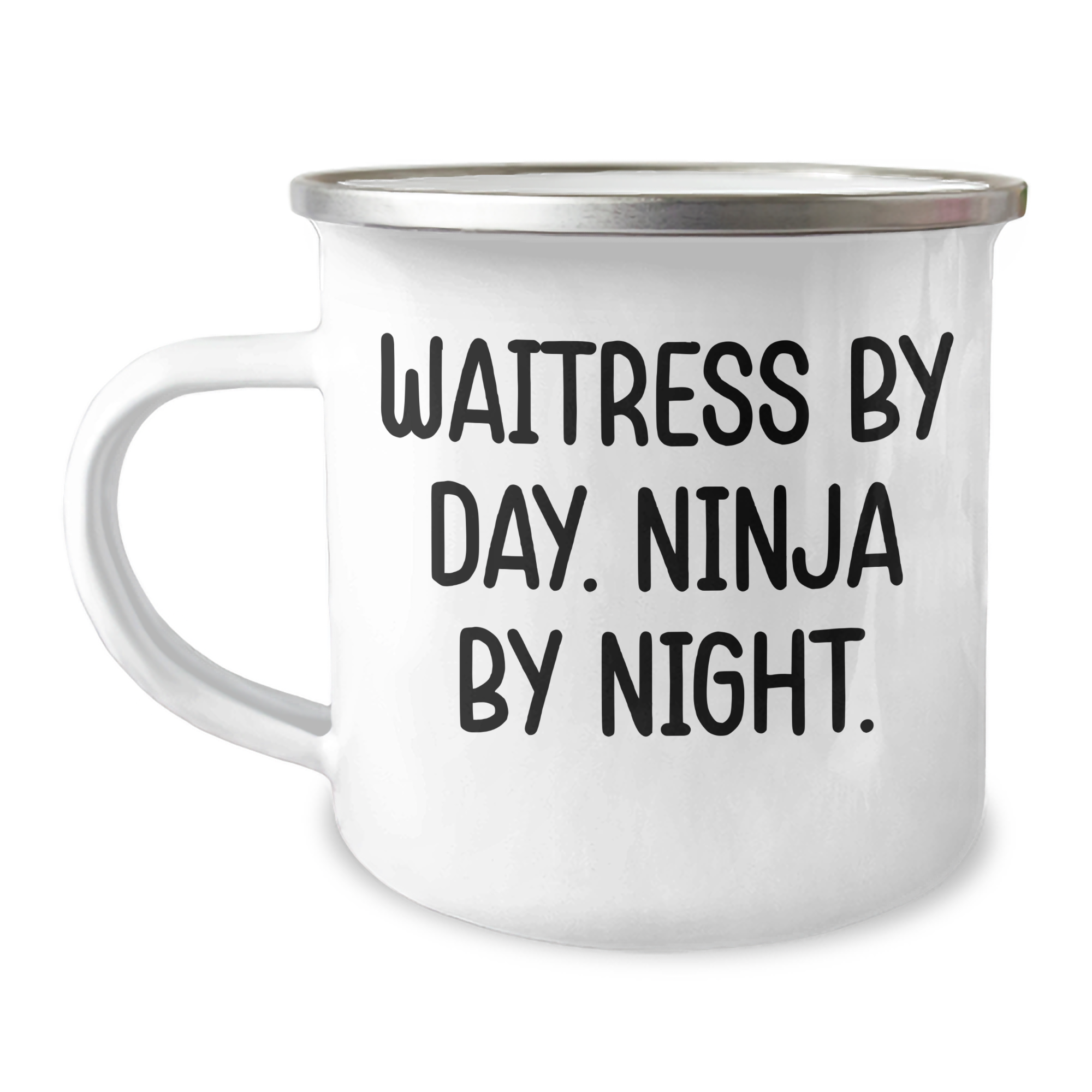 Funny Waitress Gifts, Waitress By Day. Ninja By Night. Camping Mug for Graduation, Gifts from Friends for Waitress - Image 1