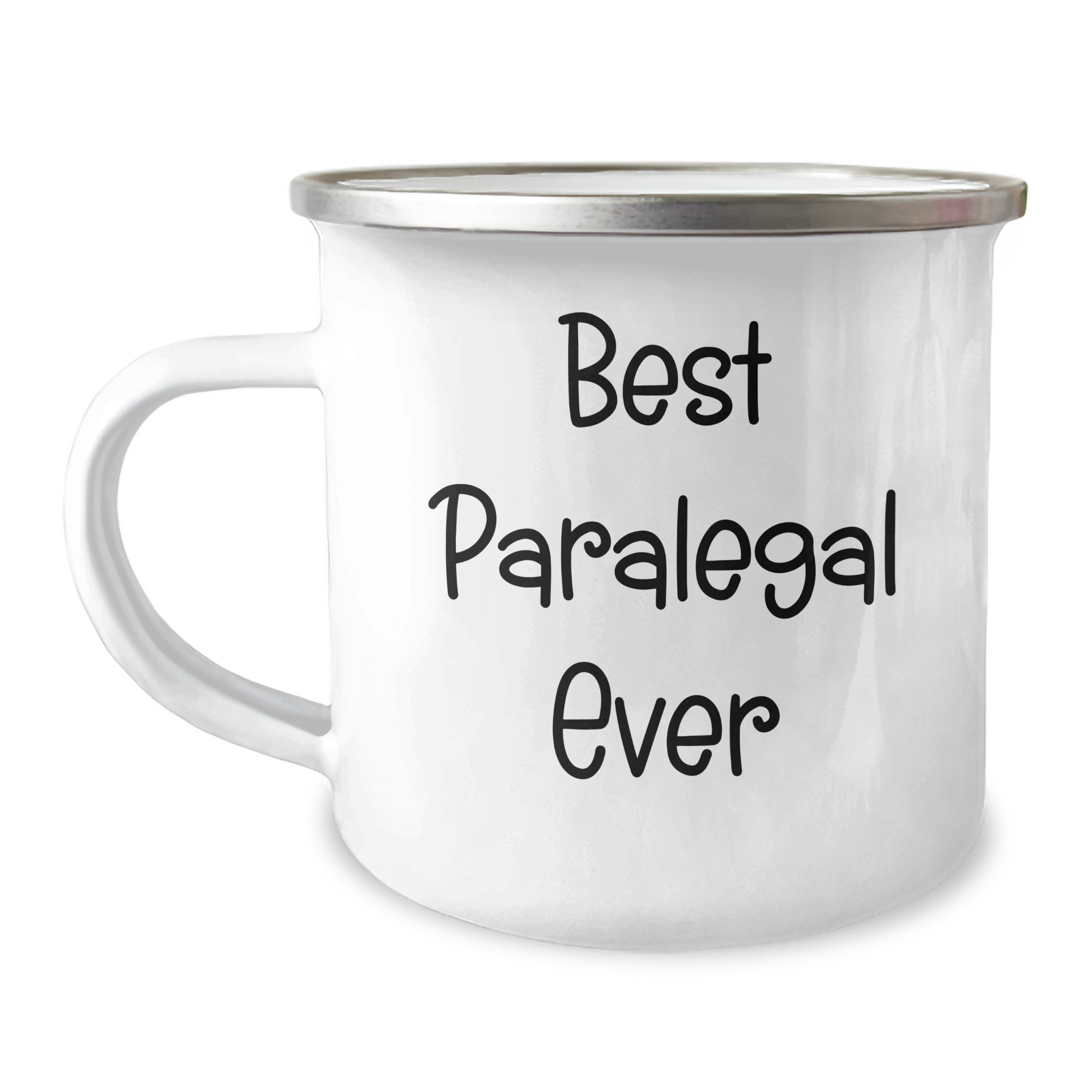 Paralegal Gifts from Friends - Best Paralegal Ever, Funny Quote, 12 oz Camping Mug for Graduation, Gifts for Paralegal - Image 1
