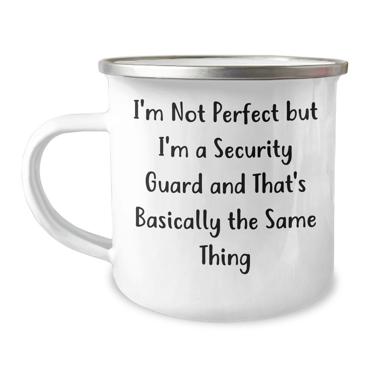 Funny Security Guard Gifts from Dad - 'I'm Not Perfect But...'- Camping Mug for Security Guard on Father's Day - Image 1