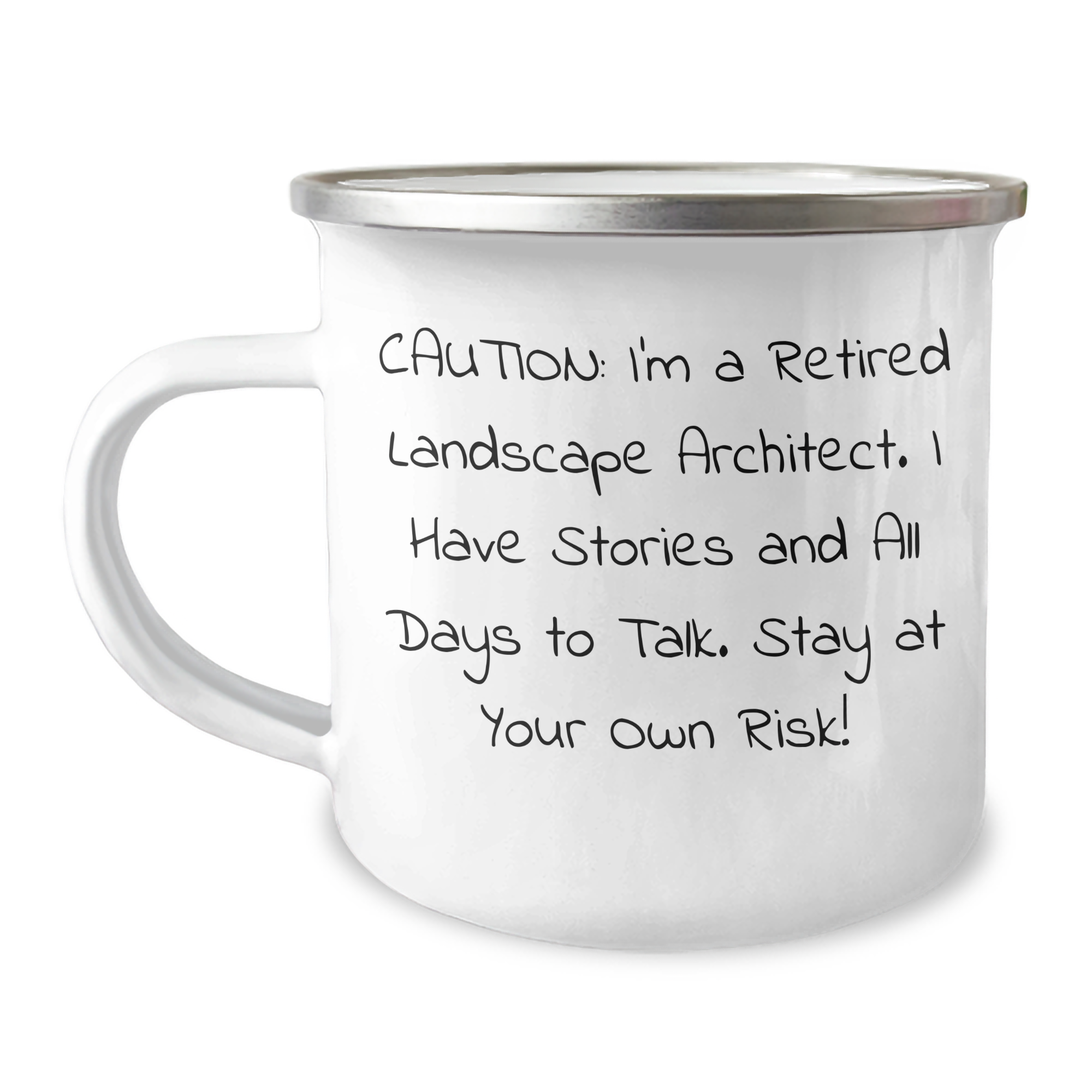 Landscape Architect Humor Gifts from Friends to Men, Funny Camping Mug for Graduation, Caution: Stories Ahead! - 'Stay At Your Own Risk!' - Image 1