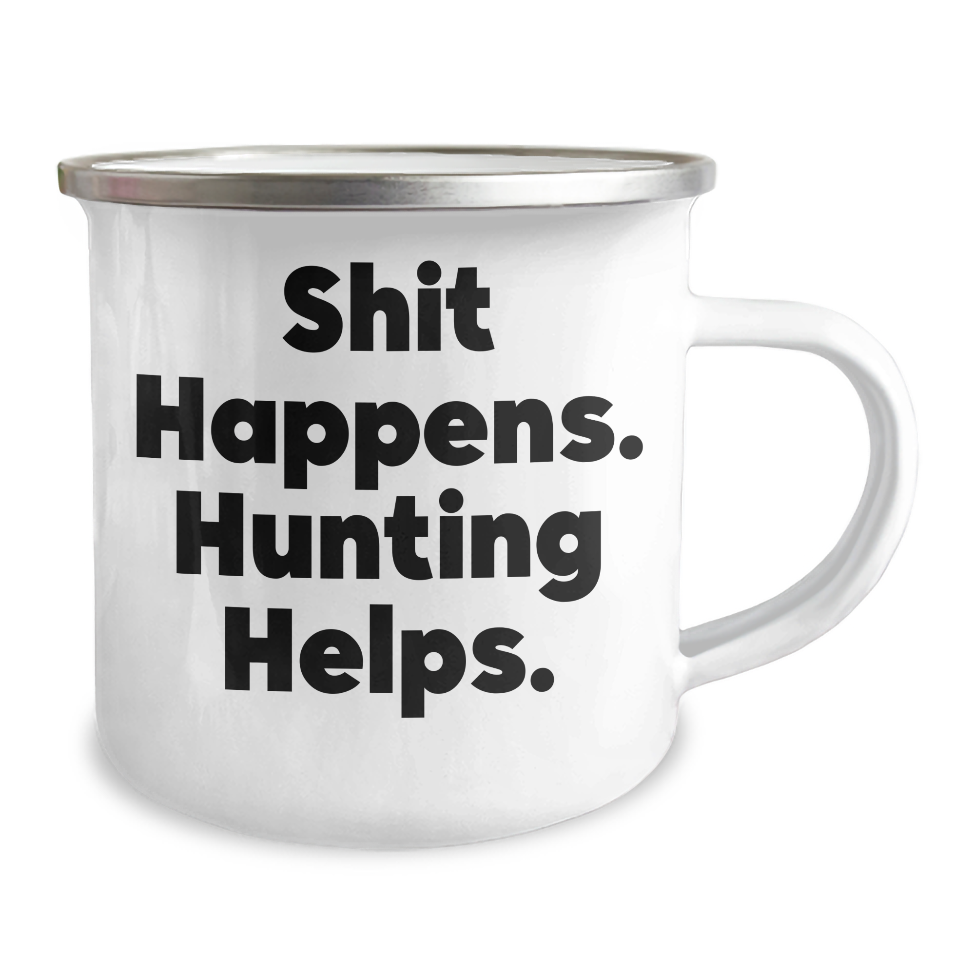 Hunting Humor Gifts from Men, Funny Camping Mug for Hunters, Shit Happens Hunting Helps, Perfect Father's Day Unique Gifts - Image 2
